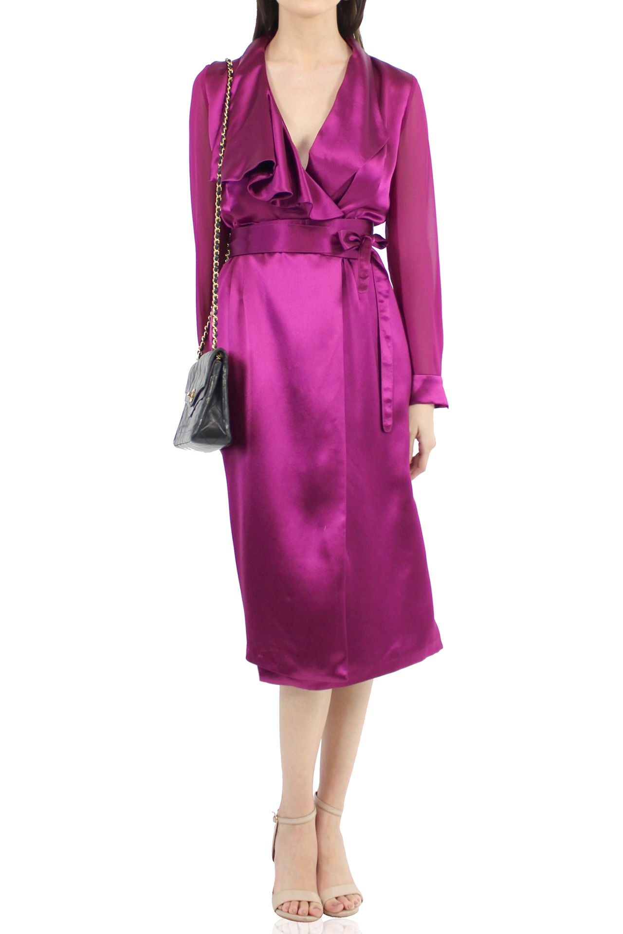 Designer-Midi-Robe-Dress-In-Purple-By-Kyle