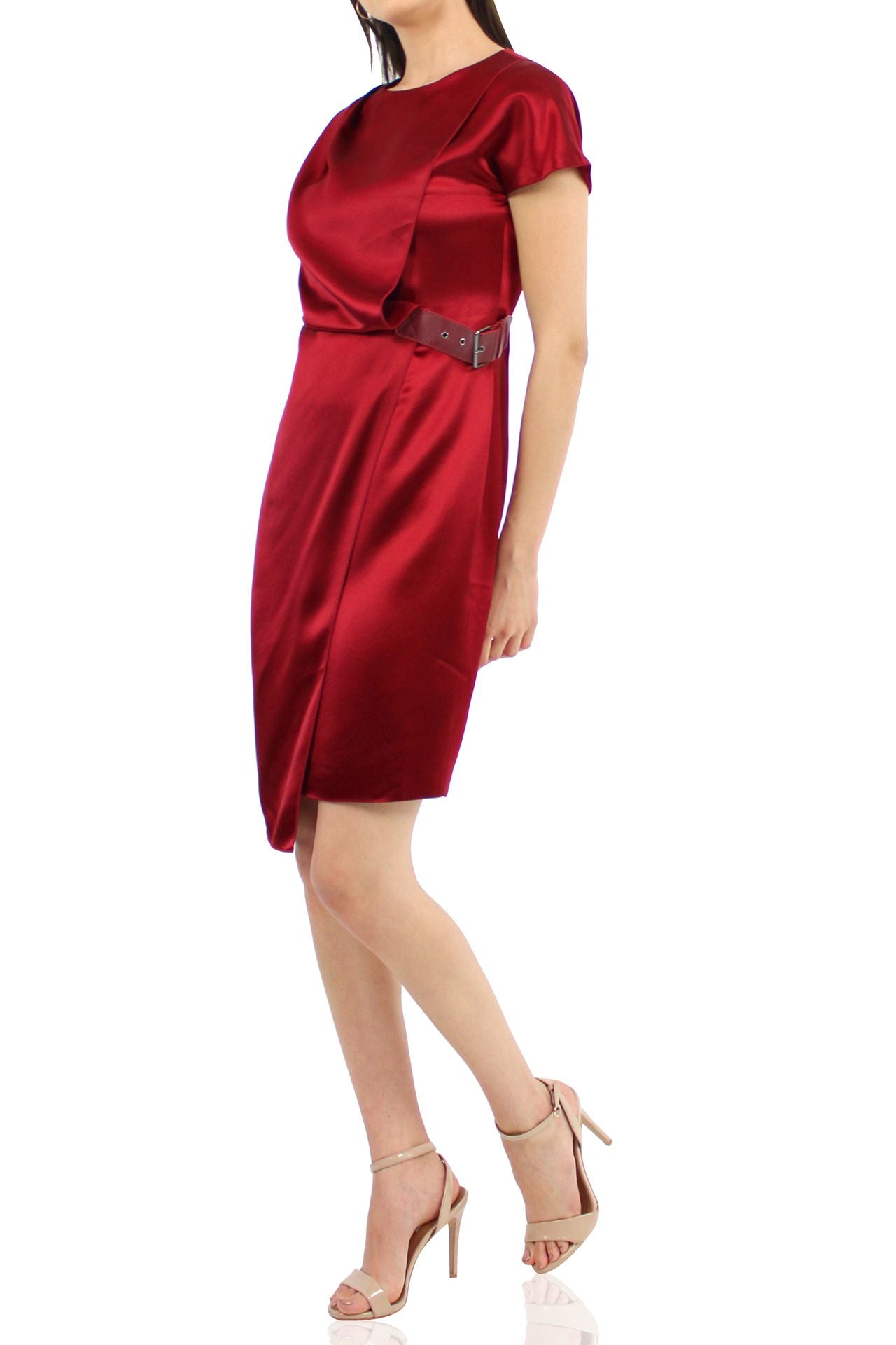 Designer-Mini-Belted-Dress-In-Red-By-Kyle-Richard