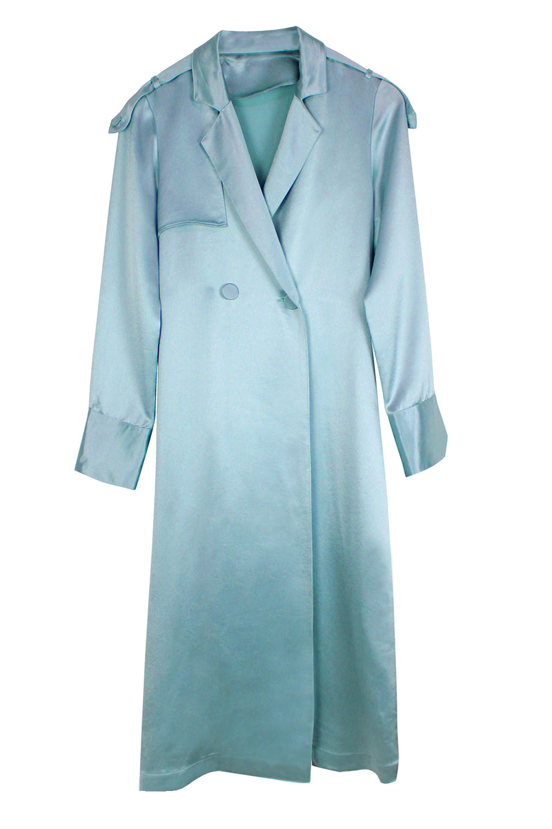 Luxury Trench Coat -Women's Long Trench Coat- Silk Trench Coat Dress ...