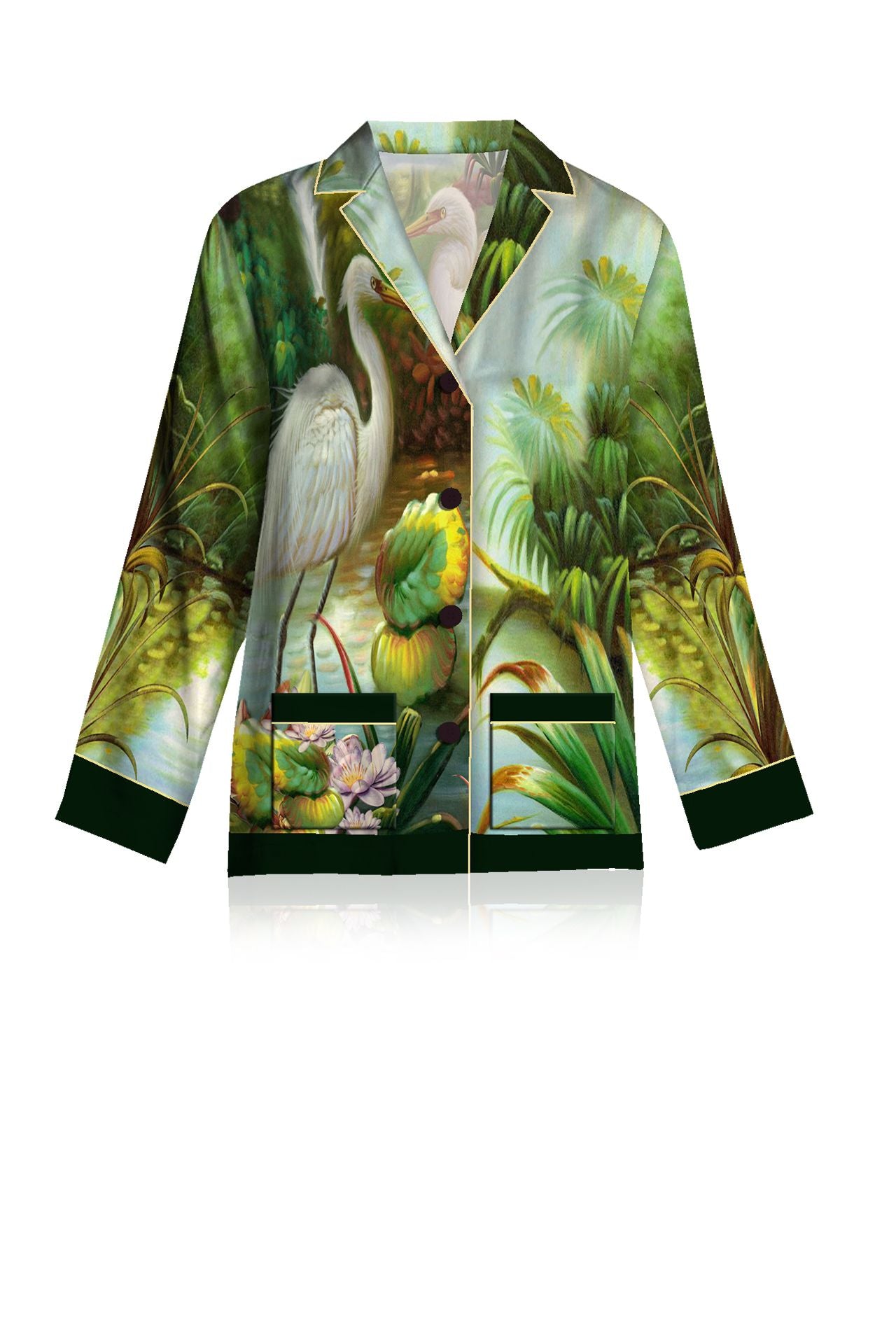 Jungle Print Designer Jacket in Green Envy