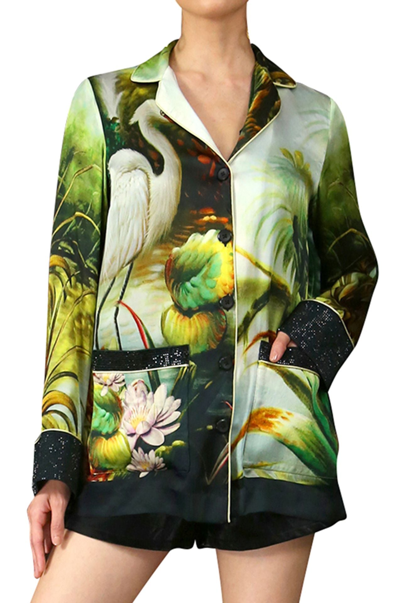 Jungle Print Designer Jacket in Green Envy