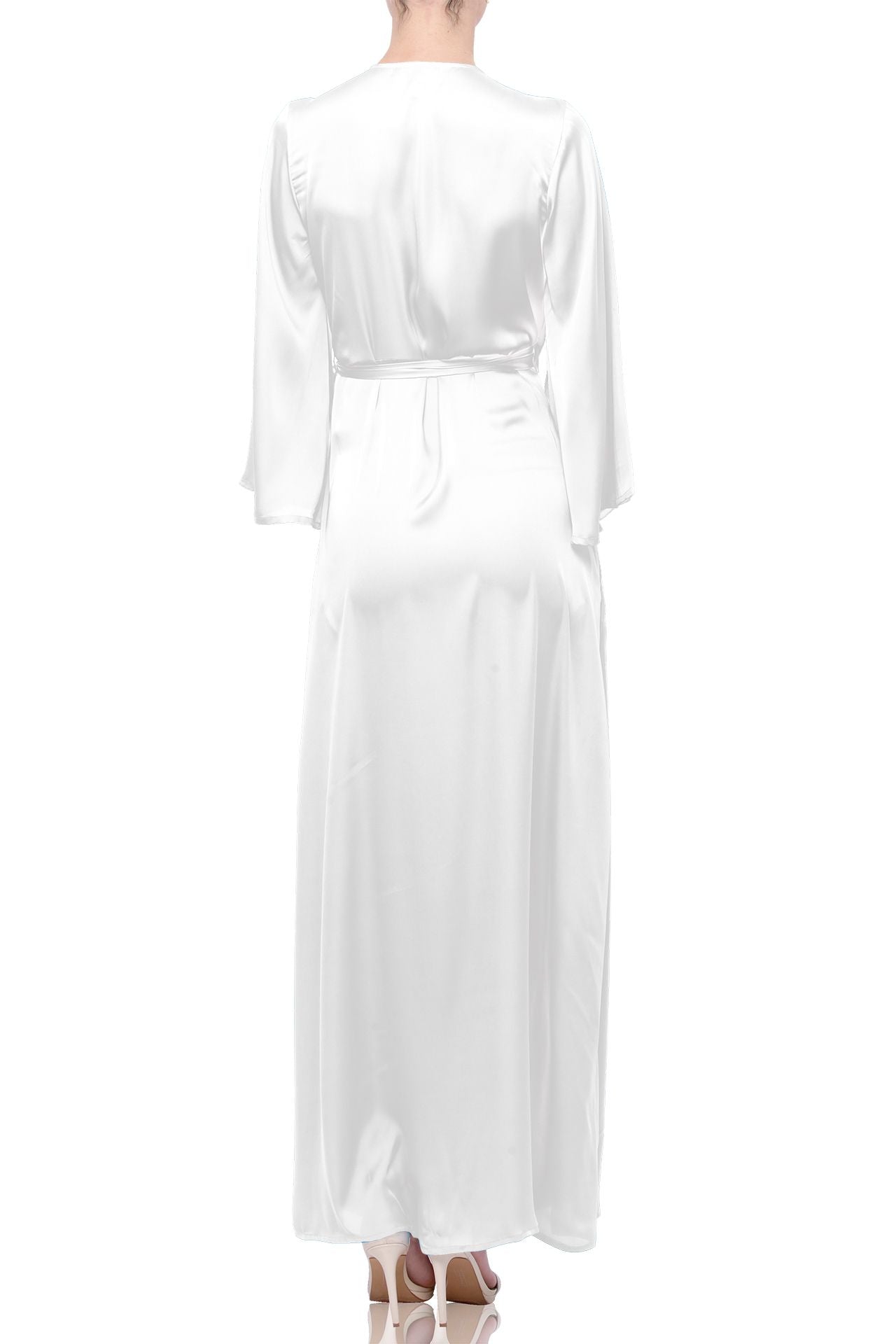 White Long Maxi Wrap Dress