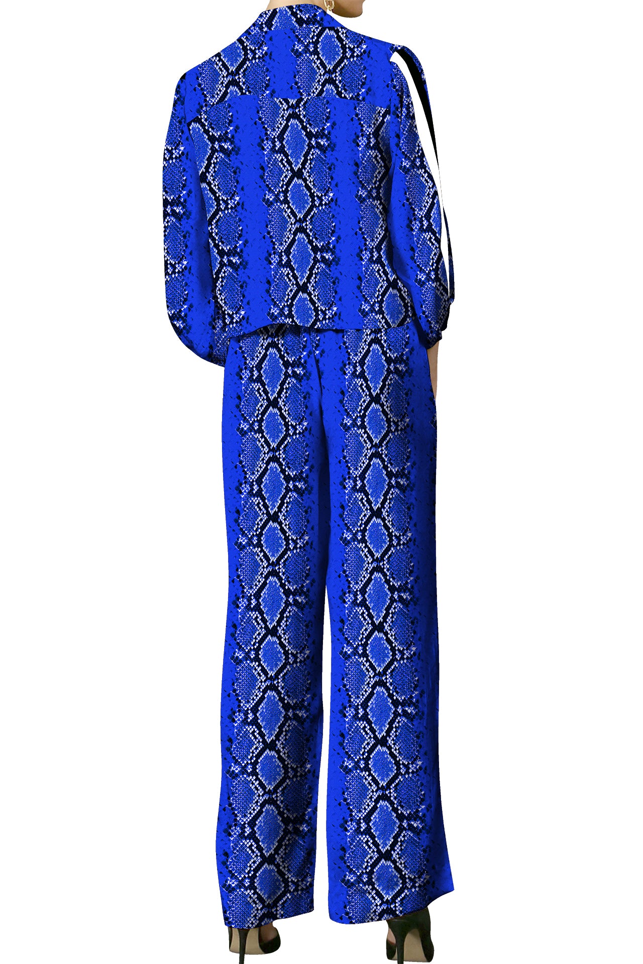 Vegan Fabrics Sky Driver Matching Suit Set in Snake Print