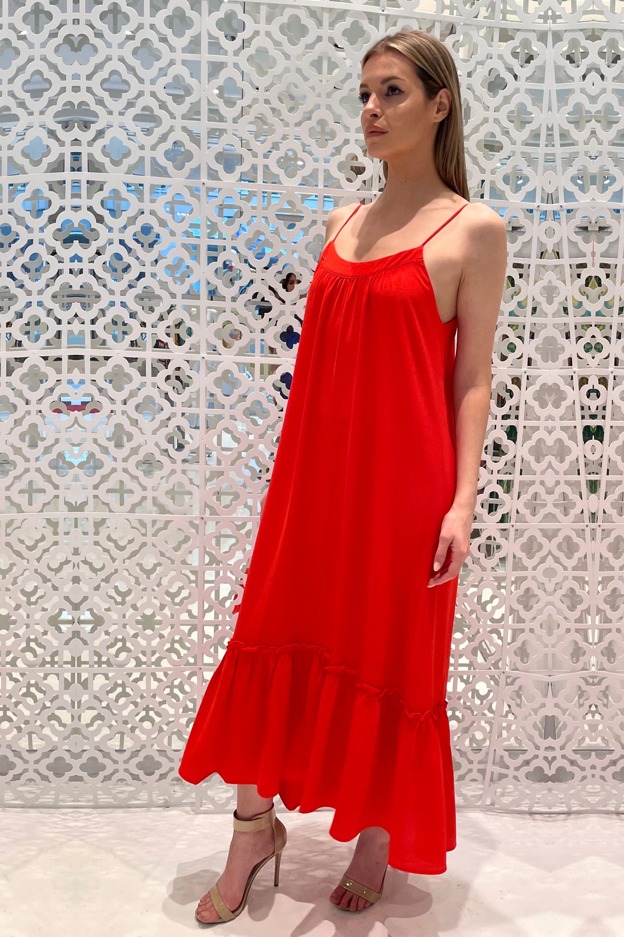 Stylish Midi Dress in Red