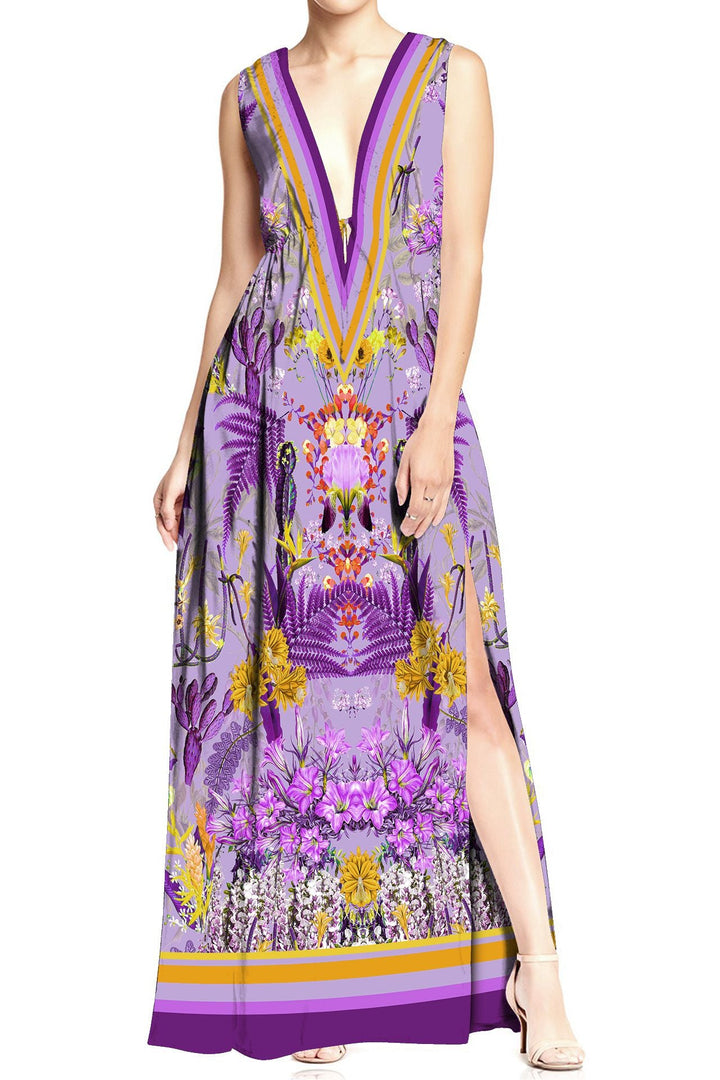purple western wedding dresses Purple Embroidered Lace Wedding Dress, Boho Bridal Gown