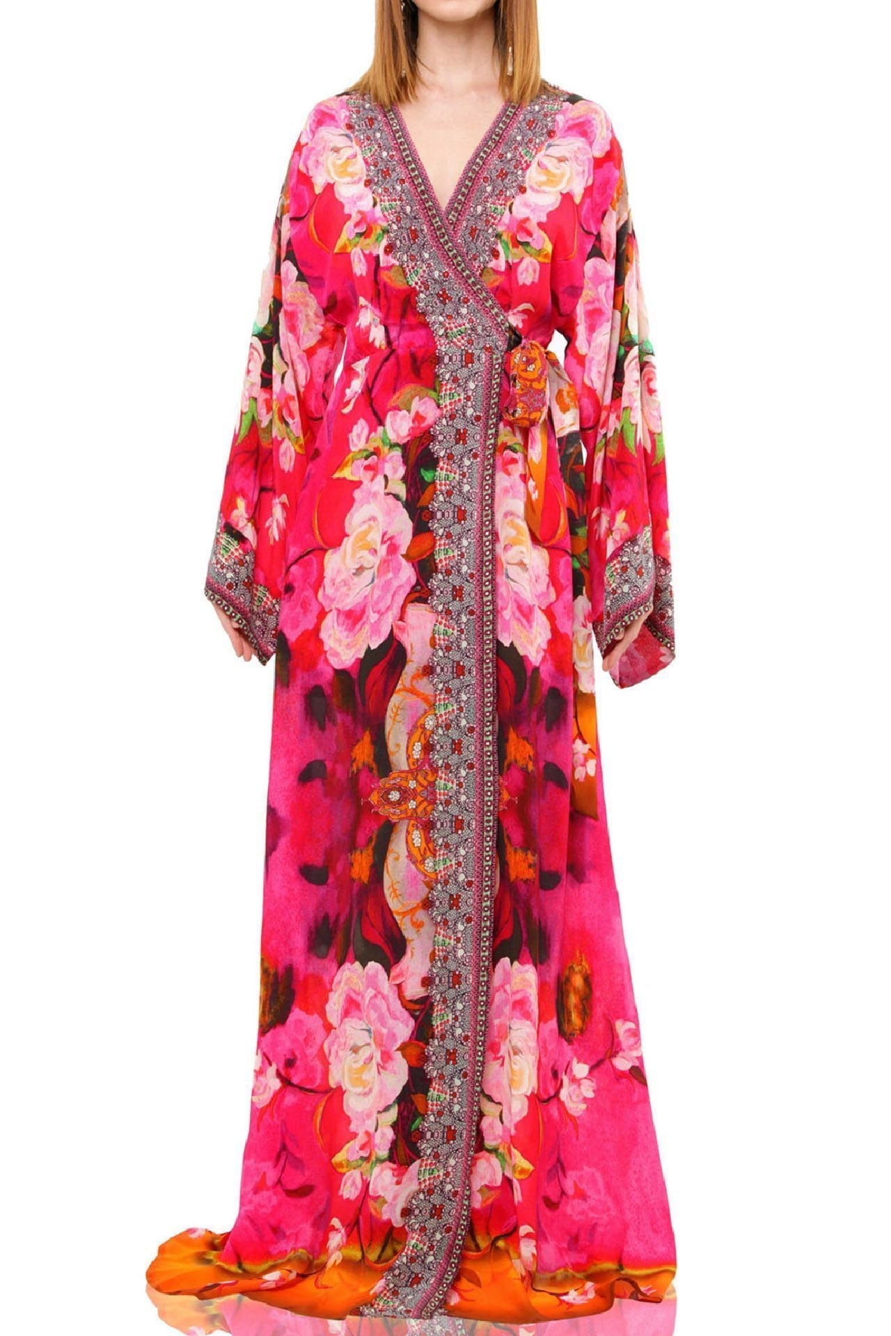 kyle richards flowy dresses Kyle Richards' Multicolored Pleated Maxi Dress in Italy