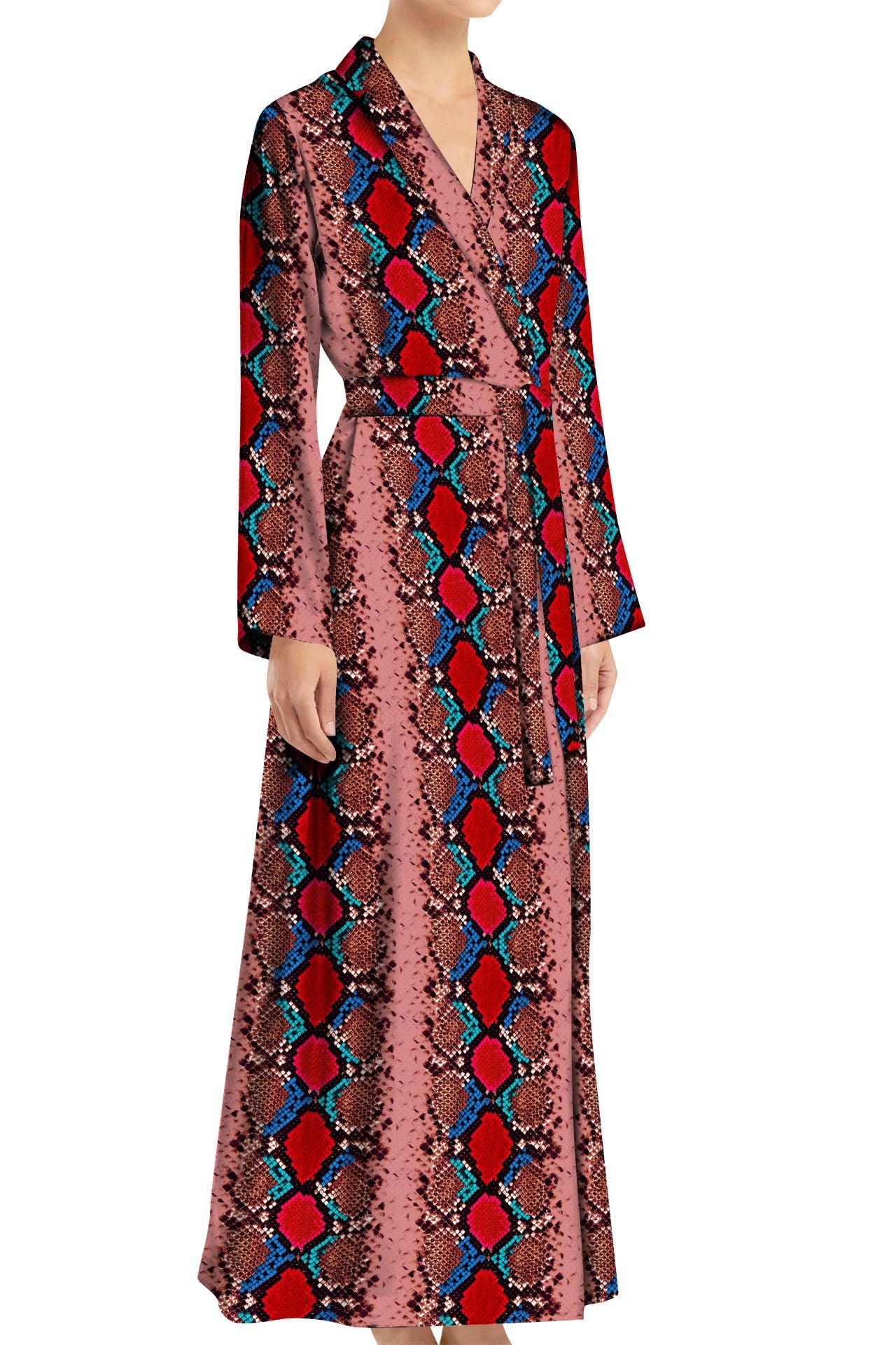 Blood Stone  Long Wrap Dress Made With Cupro
