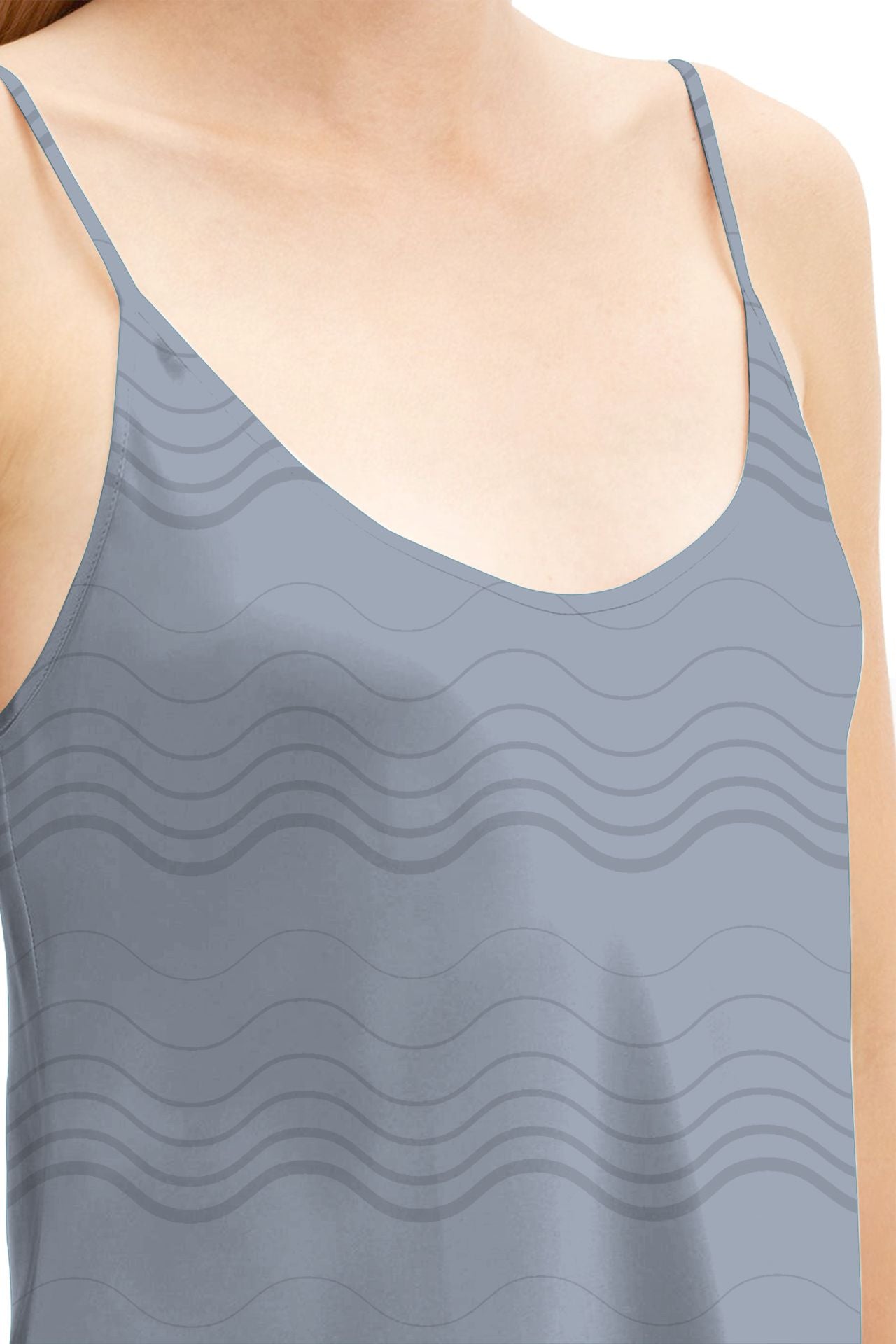Gray Mini Camisole Slip Dress Made With Cupro Sustainable