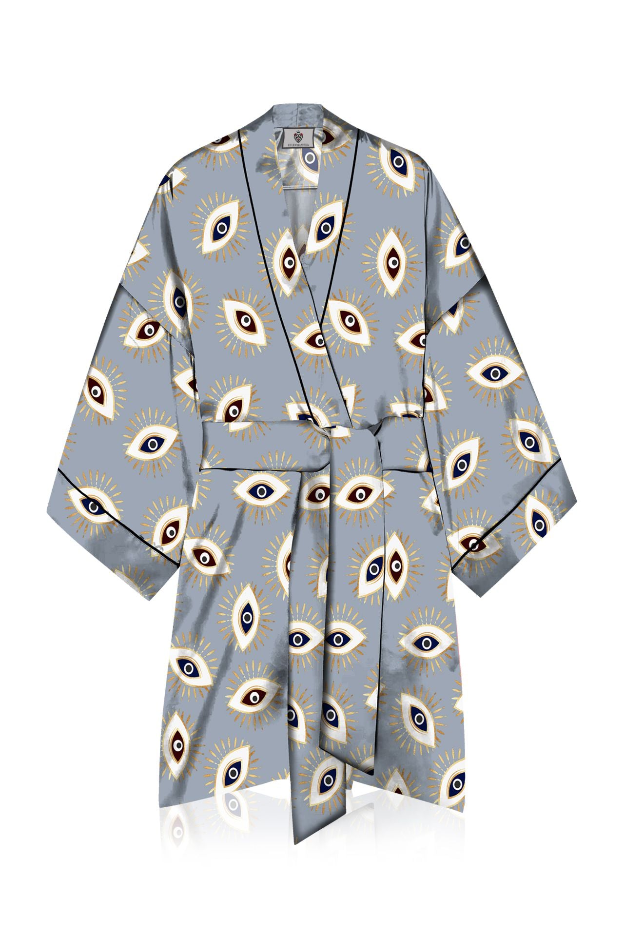 Made With Cupro Vegan Silk Kimono Robe In Short Length