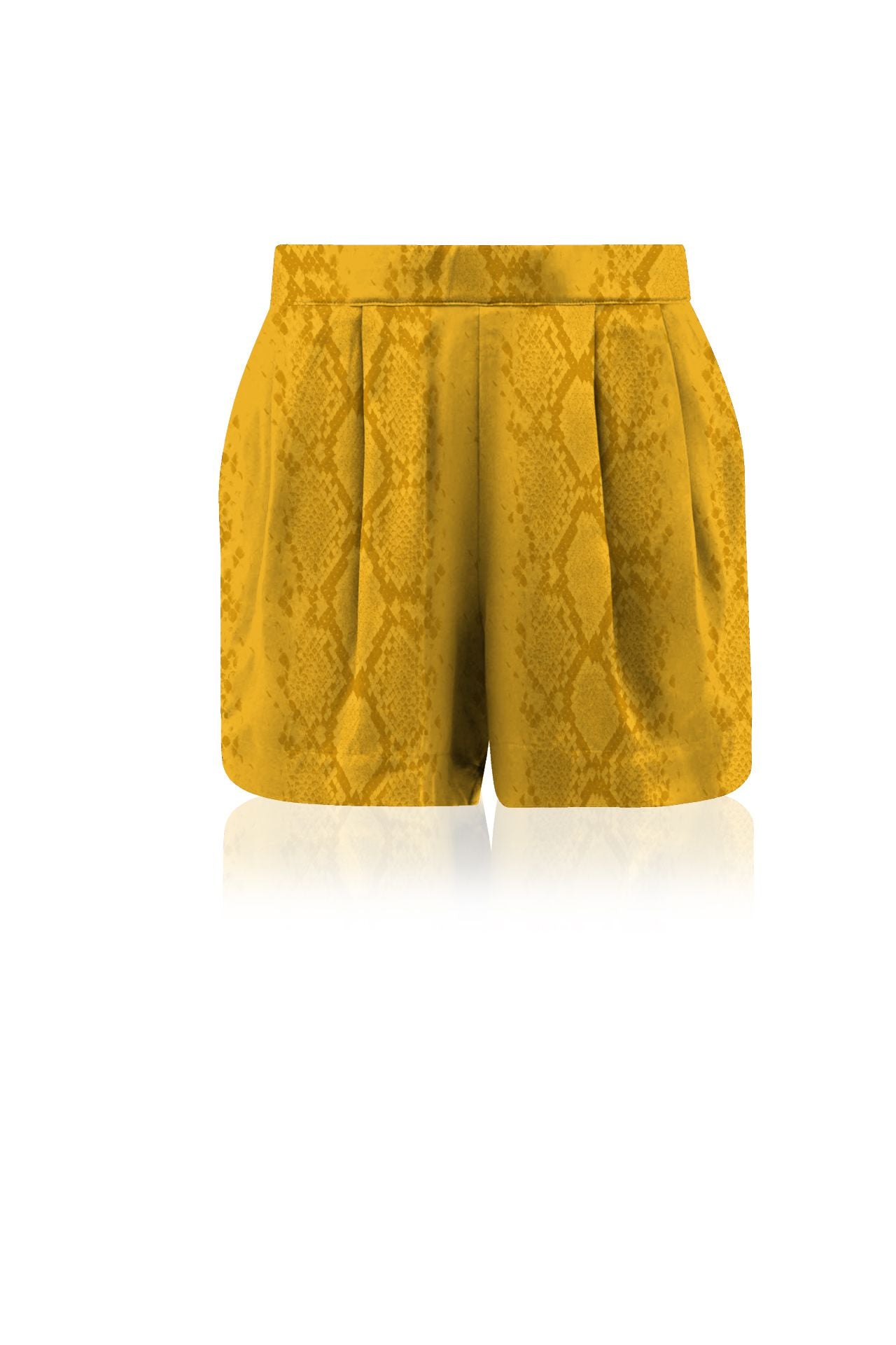 Vegan Silk Shorts in Solid Golden Cob