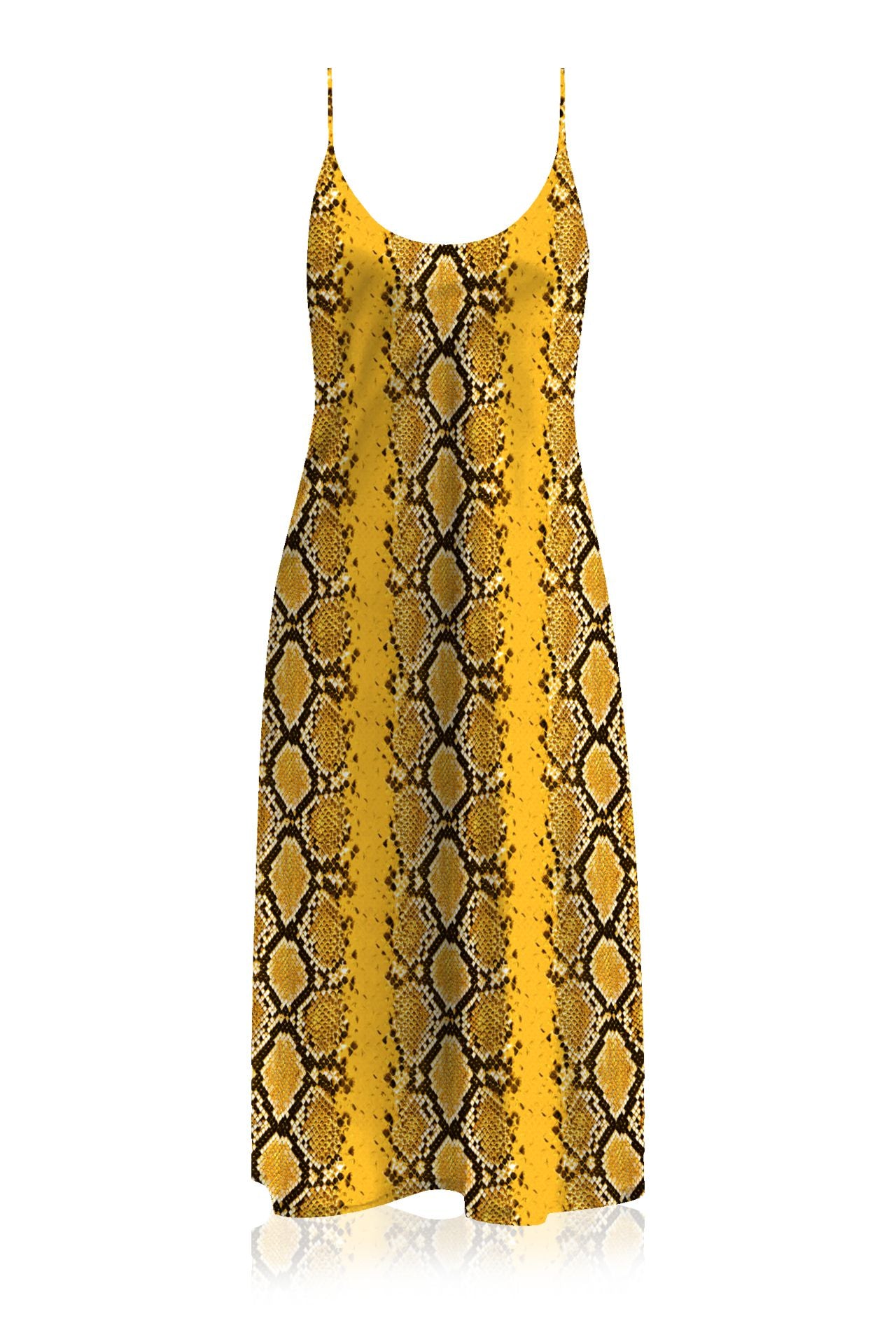 Cupro Vegan Silk Camisole  Midi  Slip  Dress