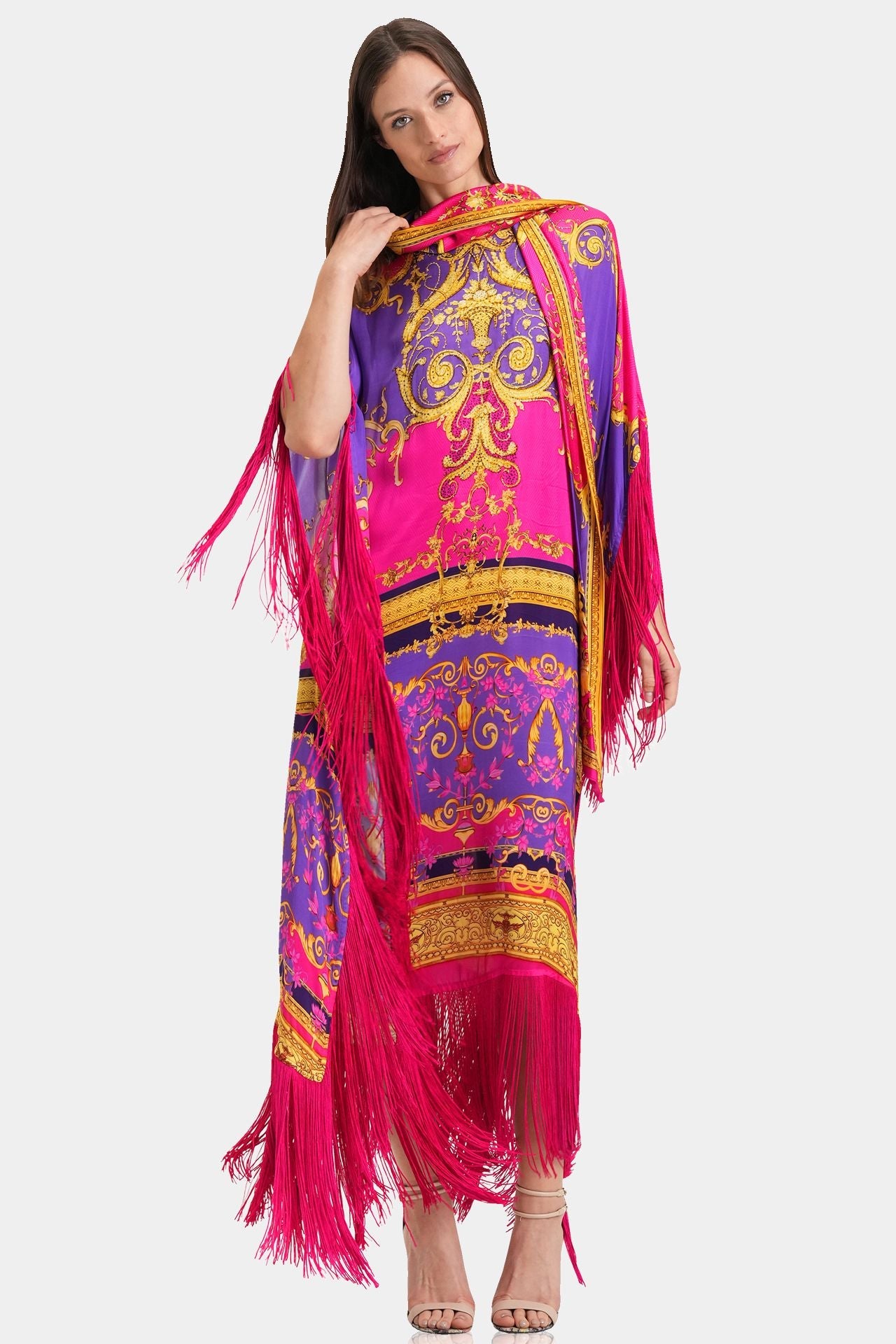 Shahida Fringe Kaftan Dress