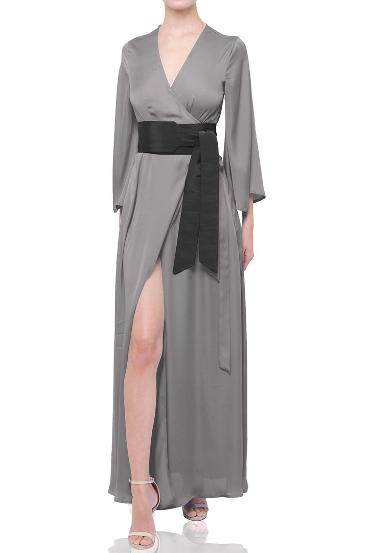 2022 Bestseller Solid Maxi Full Sleeve Wrap Dress 2022 Bestseller Solid Maxi Full Sleeve Wrap Dress