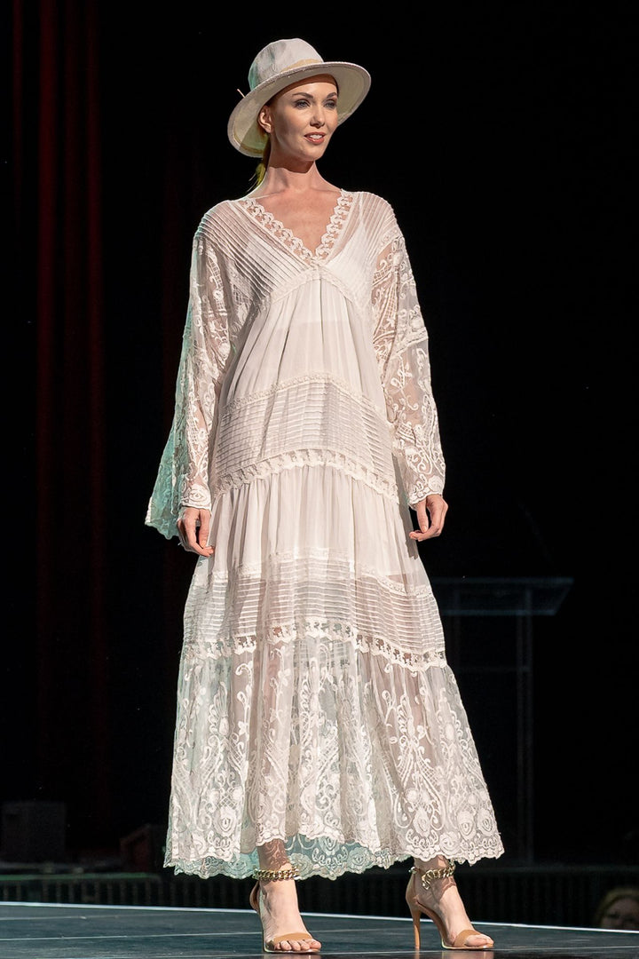 Linen White Maxi Dress in White L - XL Linen White Maxi Dress in White L - XL