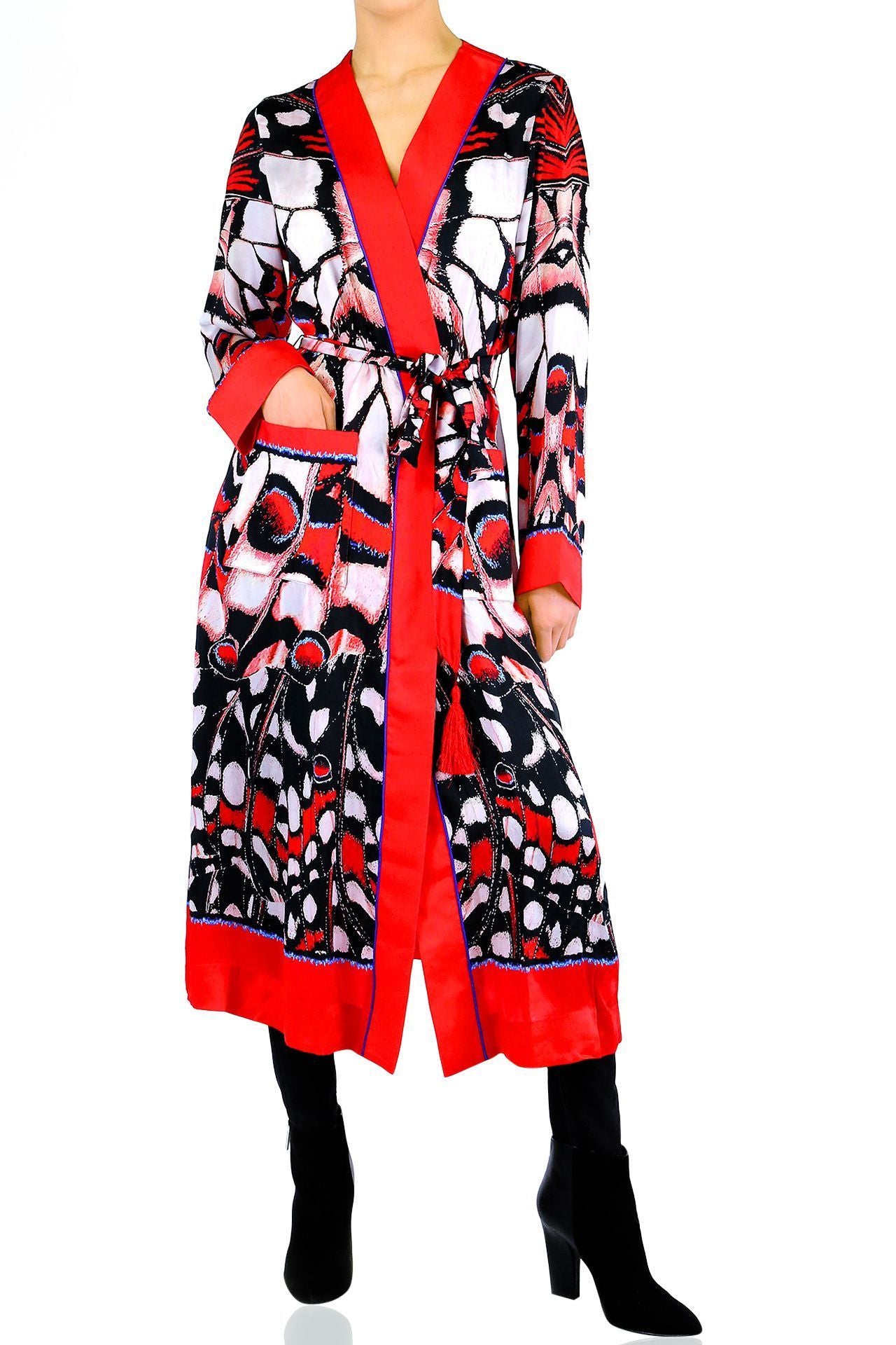 Butterfly Print Duster Robe