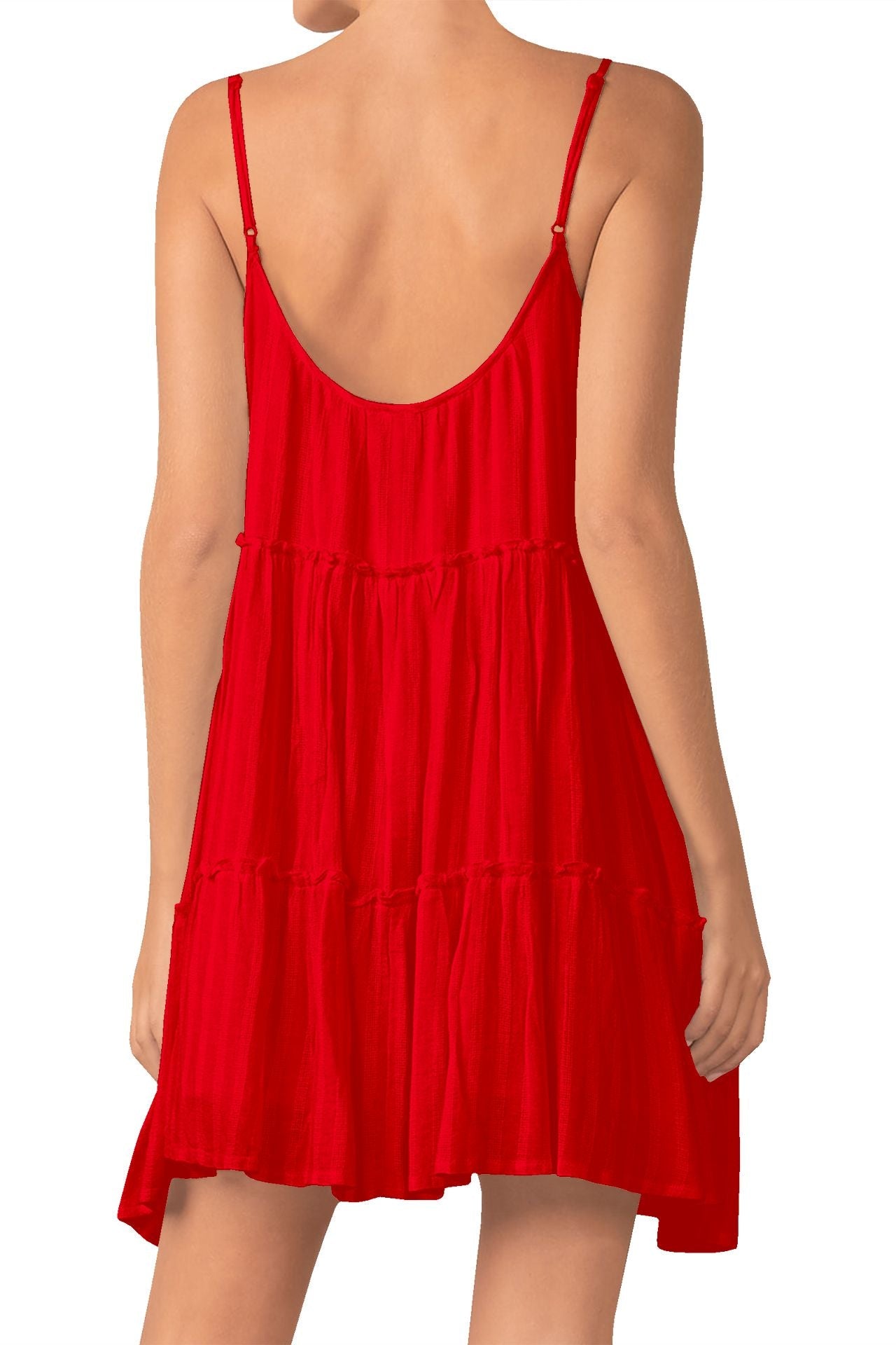 Short Cami Dress in Solid Red