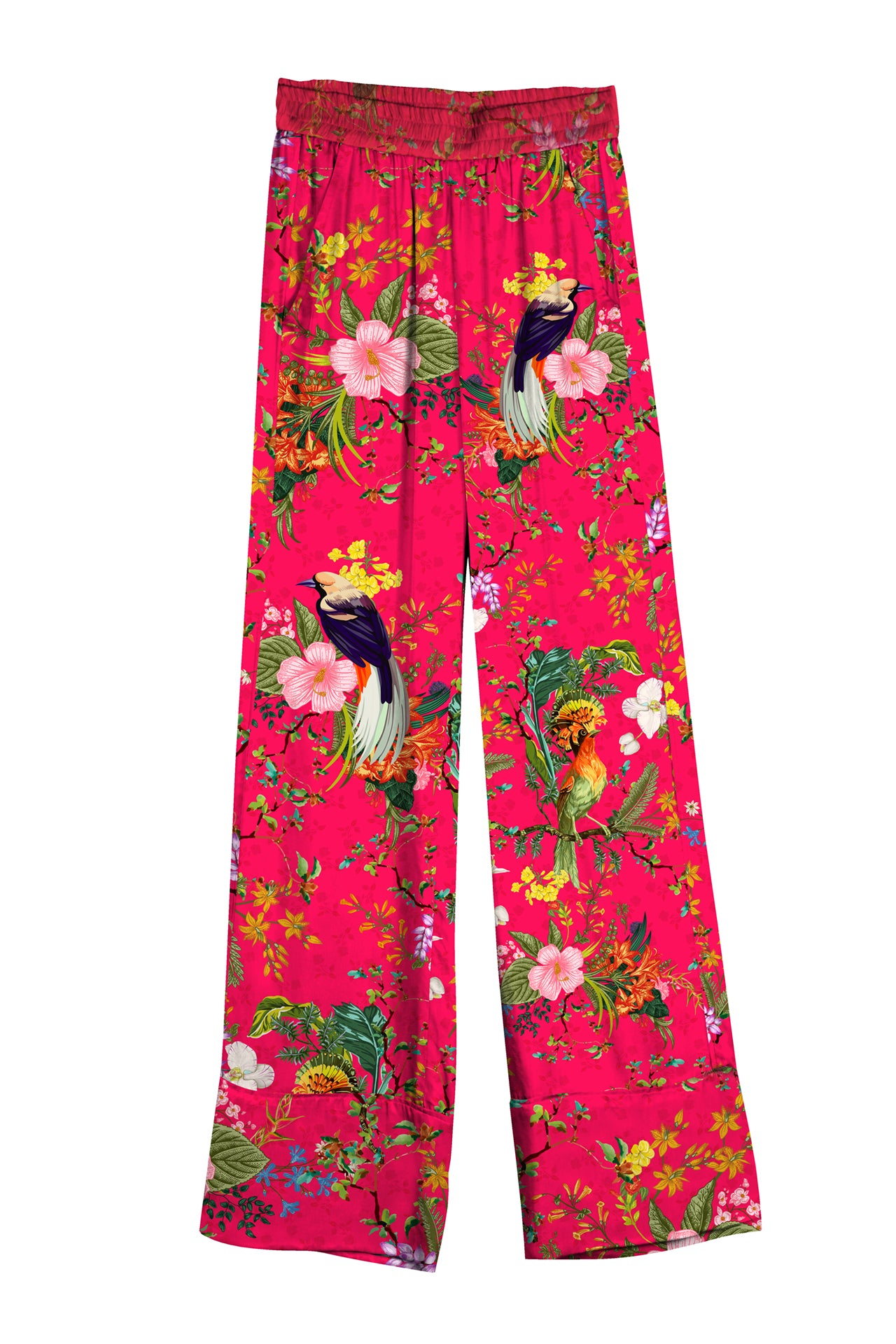 Floral-Print-Designer-Red-Pants-For-Women-By-Kyle-Richard