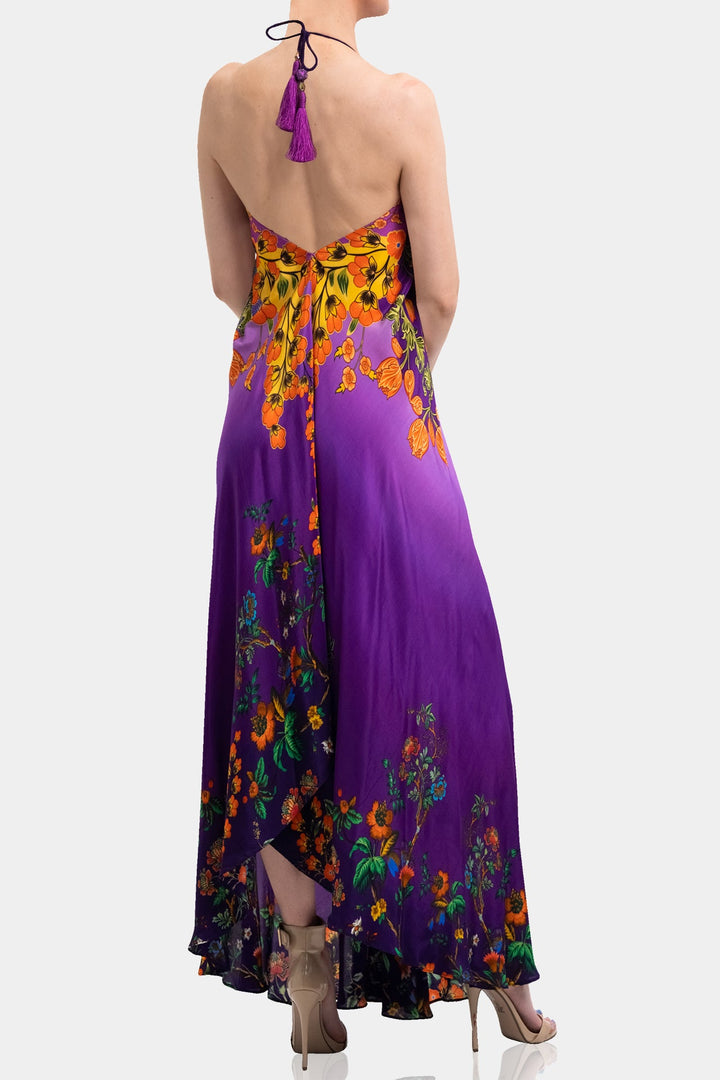 Designer Long Dress - Purple Backless Long Dress & Women's V-Neck Dress Kyle x Shahida Designer Long Dress - Purple Backless Long Dress & Women's V-Neck Dress Kyle x Shahida