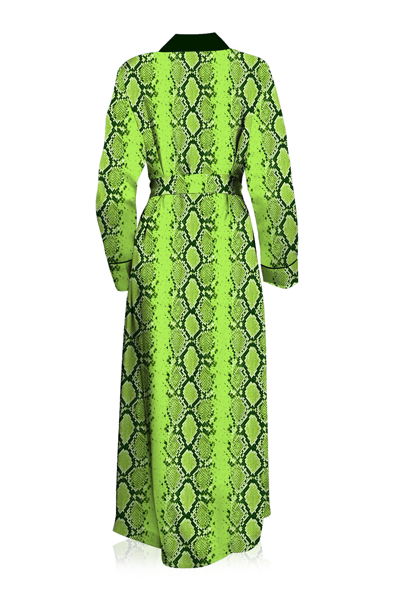 "light green kimono" "robe silk kimono" "Kyle X Shahida" "snakeskin print kimono"