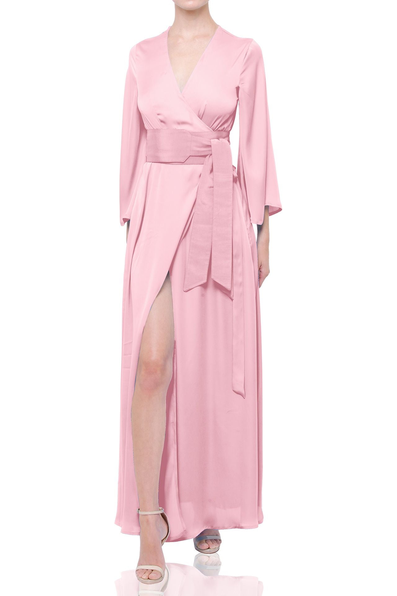 Designer Long Maxi Full Sleeve Wrap Dress for 2022