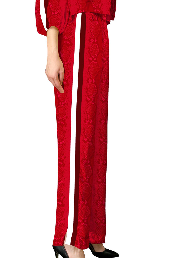 Kyle Richard, womens tracksuit, blood stone, silk, designer, cupro, vegan silk, luxury, stylish, solid, eco friendly