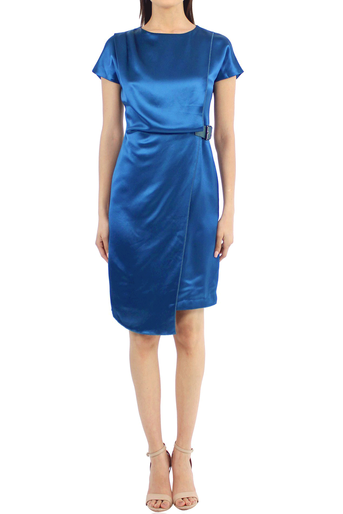 Belted Mini Dress In Blue