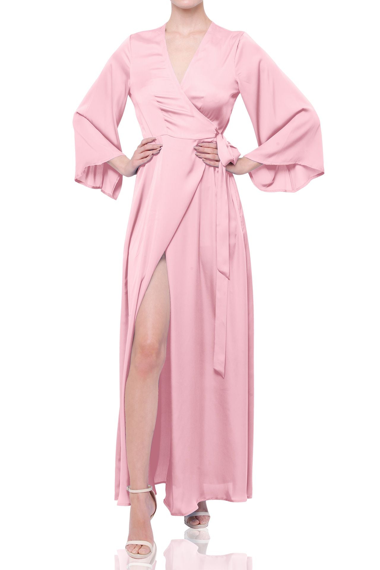 Designer Long Maxi Full Sleeve Wrap Dress for 2022