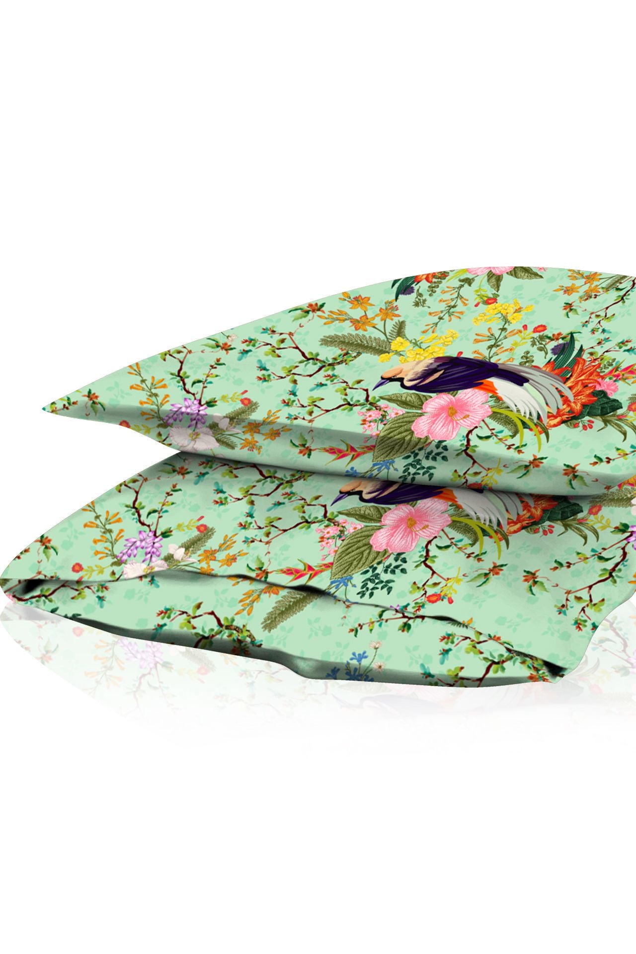 Designer Throw Pillow Cover in Bird Print