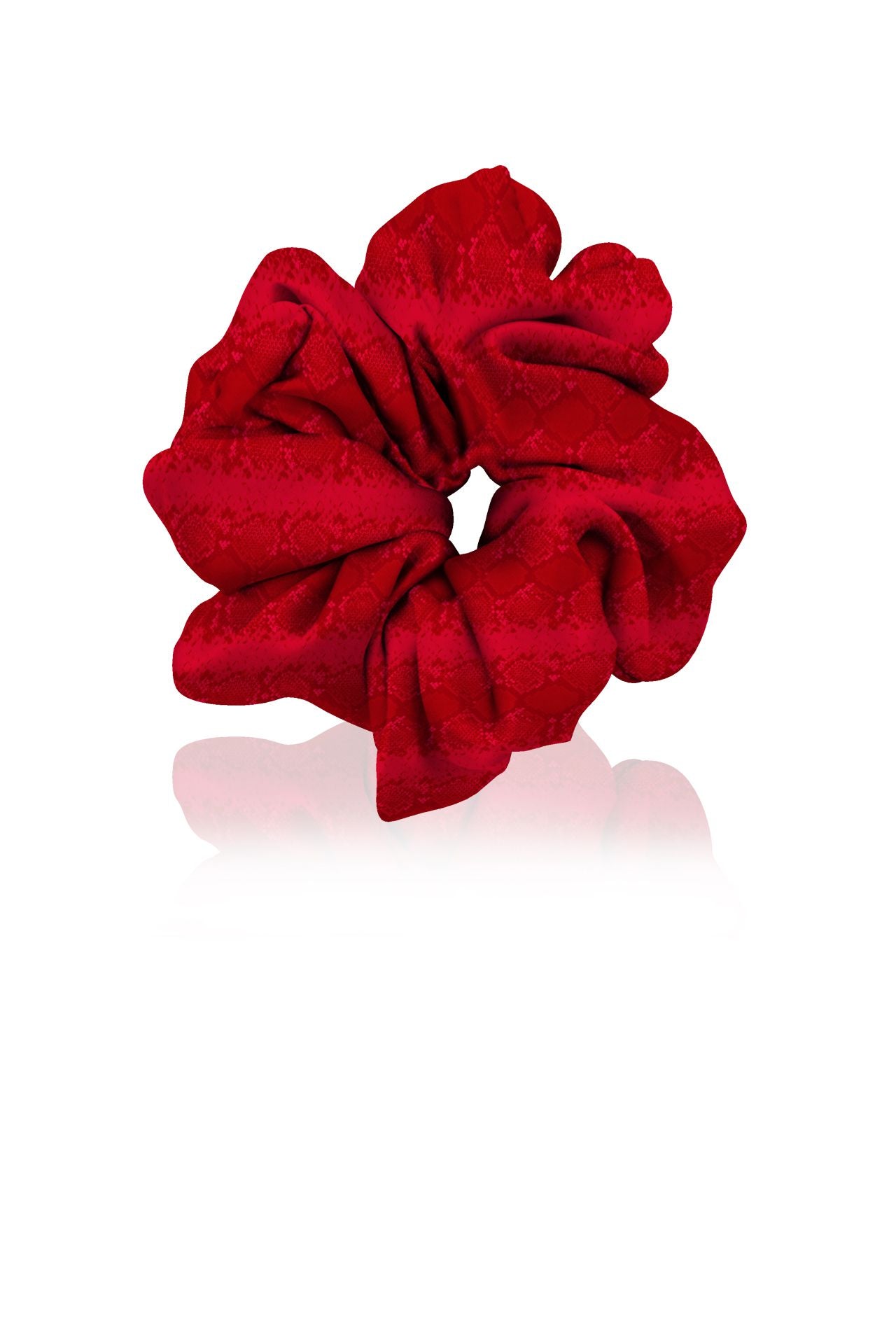 Designer Scrunchie Made With Cupro Vegan Silk in Blood Stone