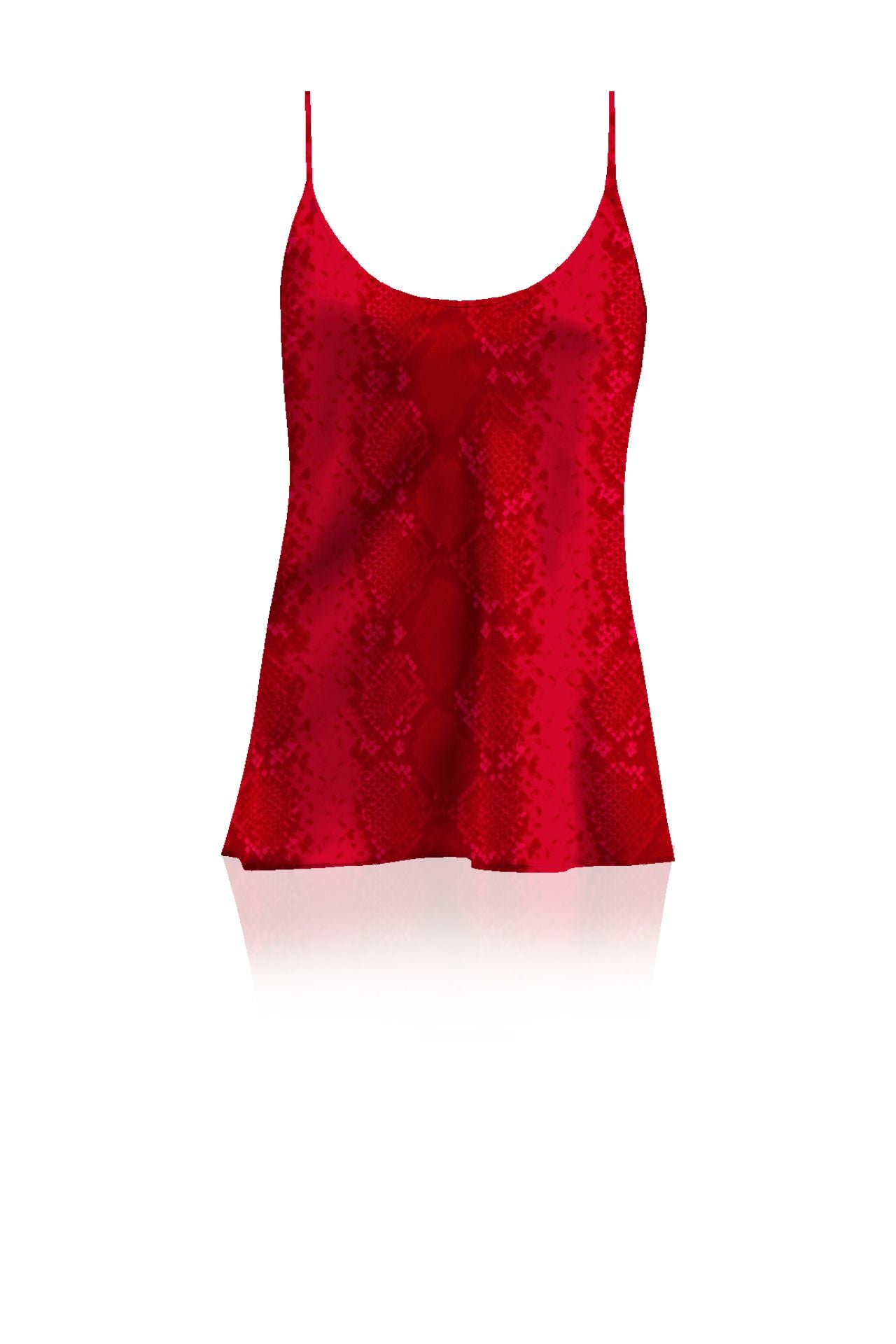 Silk Camisole Top  in Blood Stone Made with Sustainable Cupro
