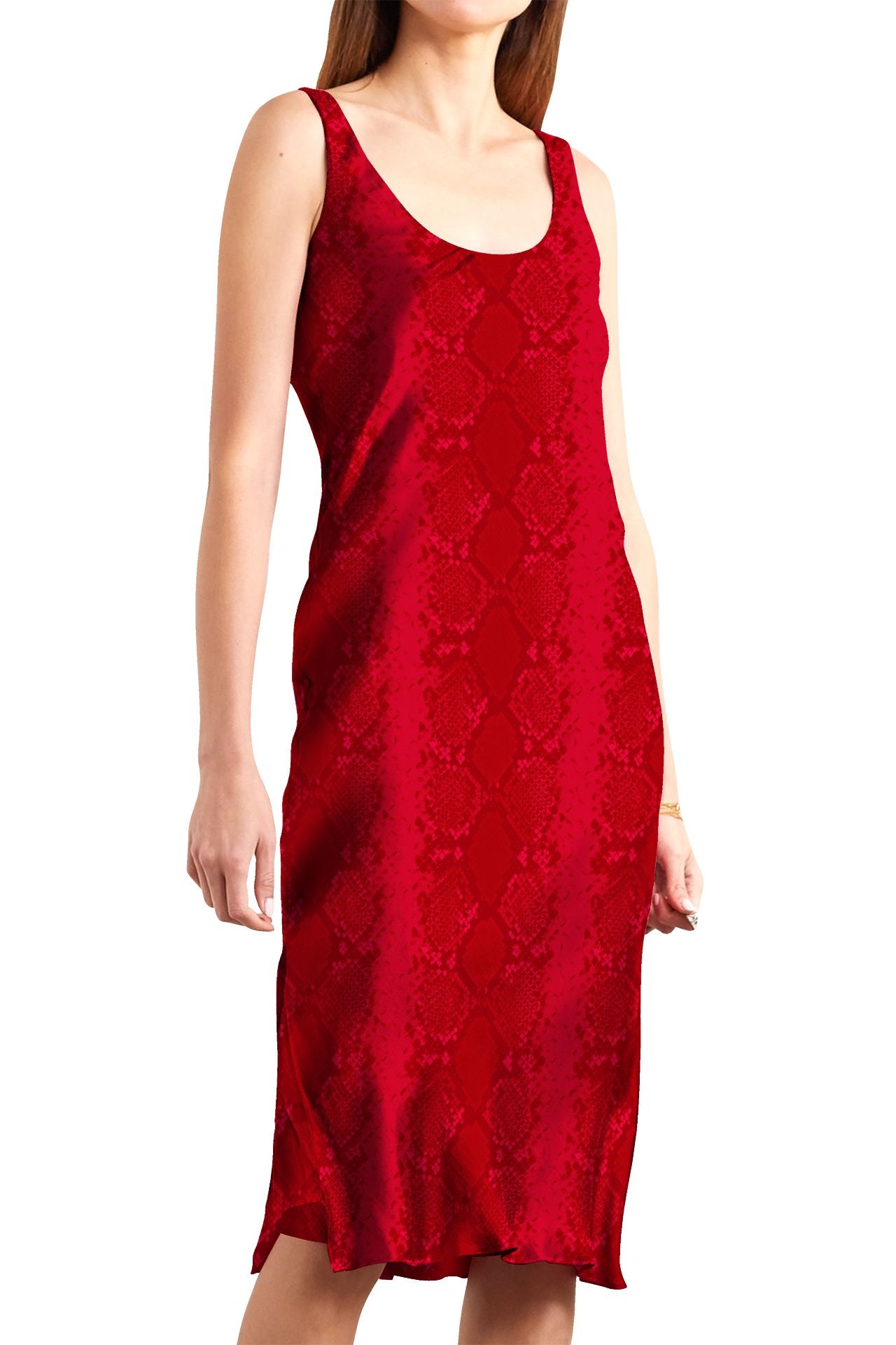 Midi Length Cami Dress in Blood Stone