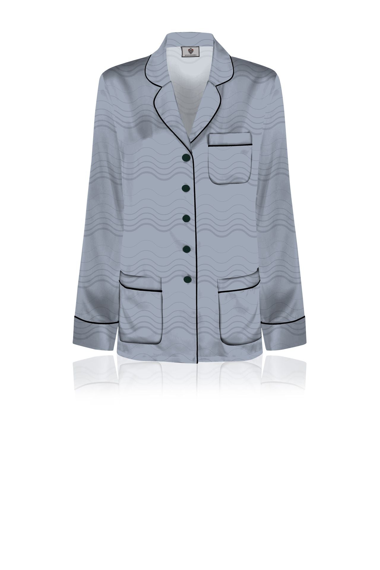 Grey Vegan Silk Full Sleeve Pajama Set Made In Sustainable Cupro