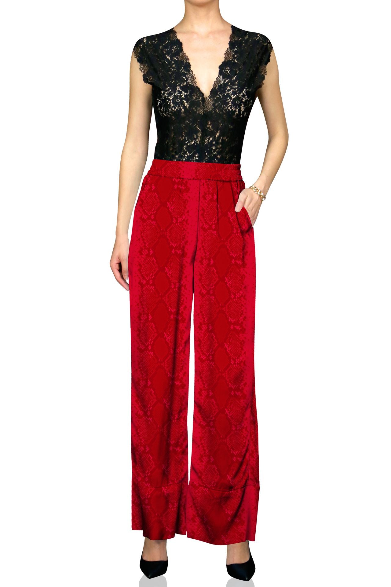 Made With Sustainable Silk Cupro  Wide Leg Pants