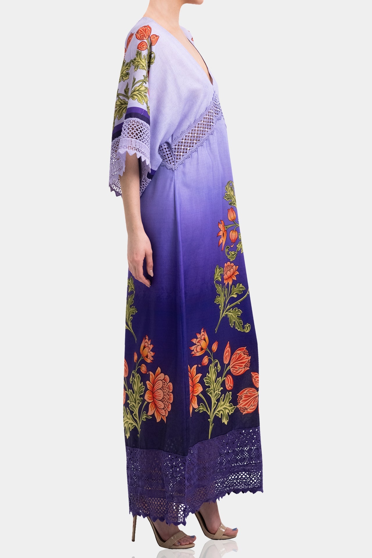 Long Kaftan Dress in Purple