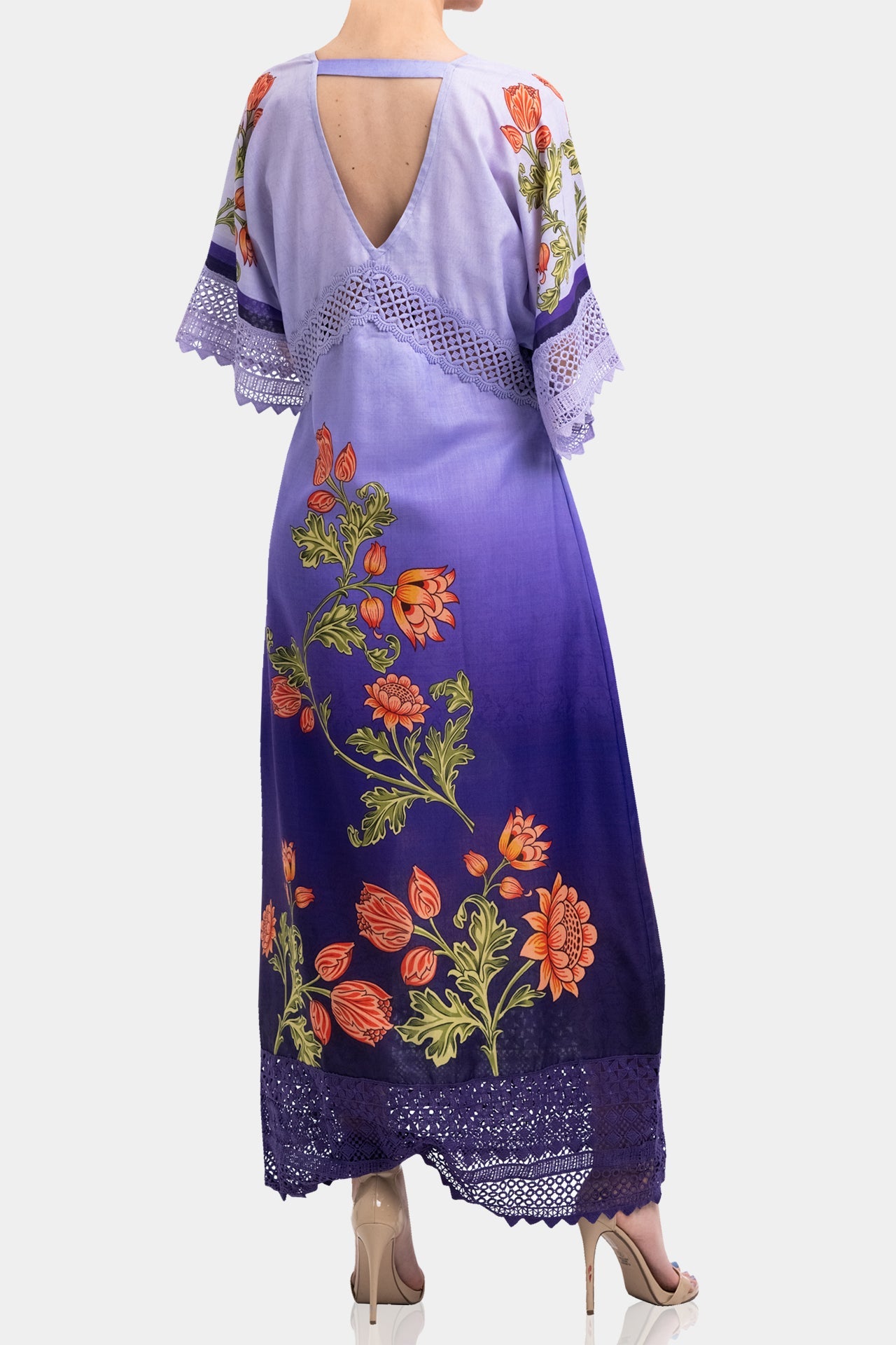 Long Kaftan Dress in Purple
