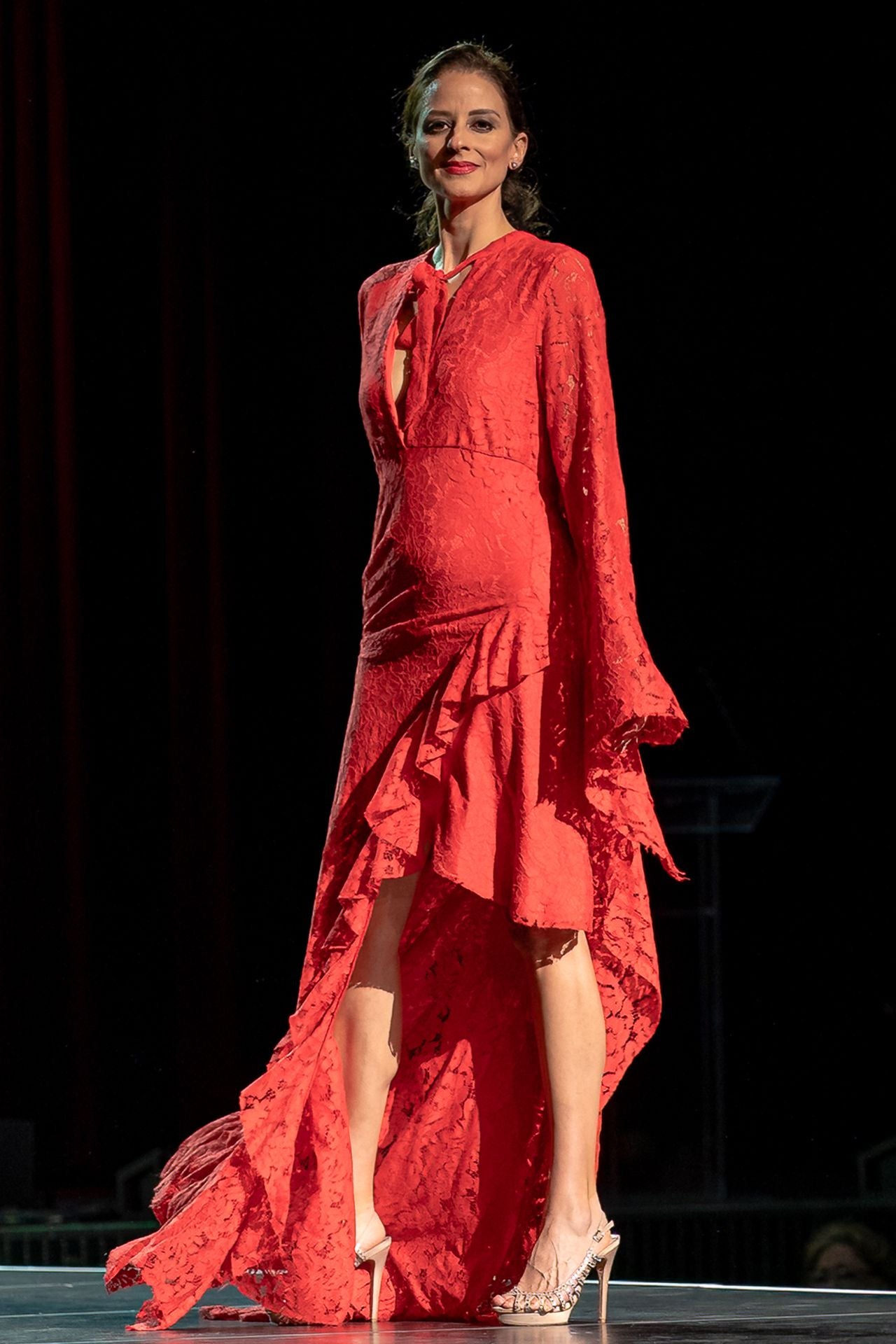 Designer Solid Red Maxi Dress