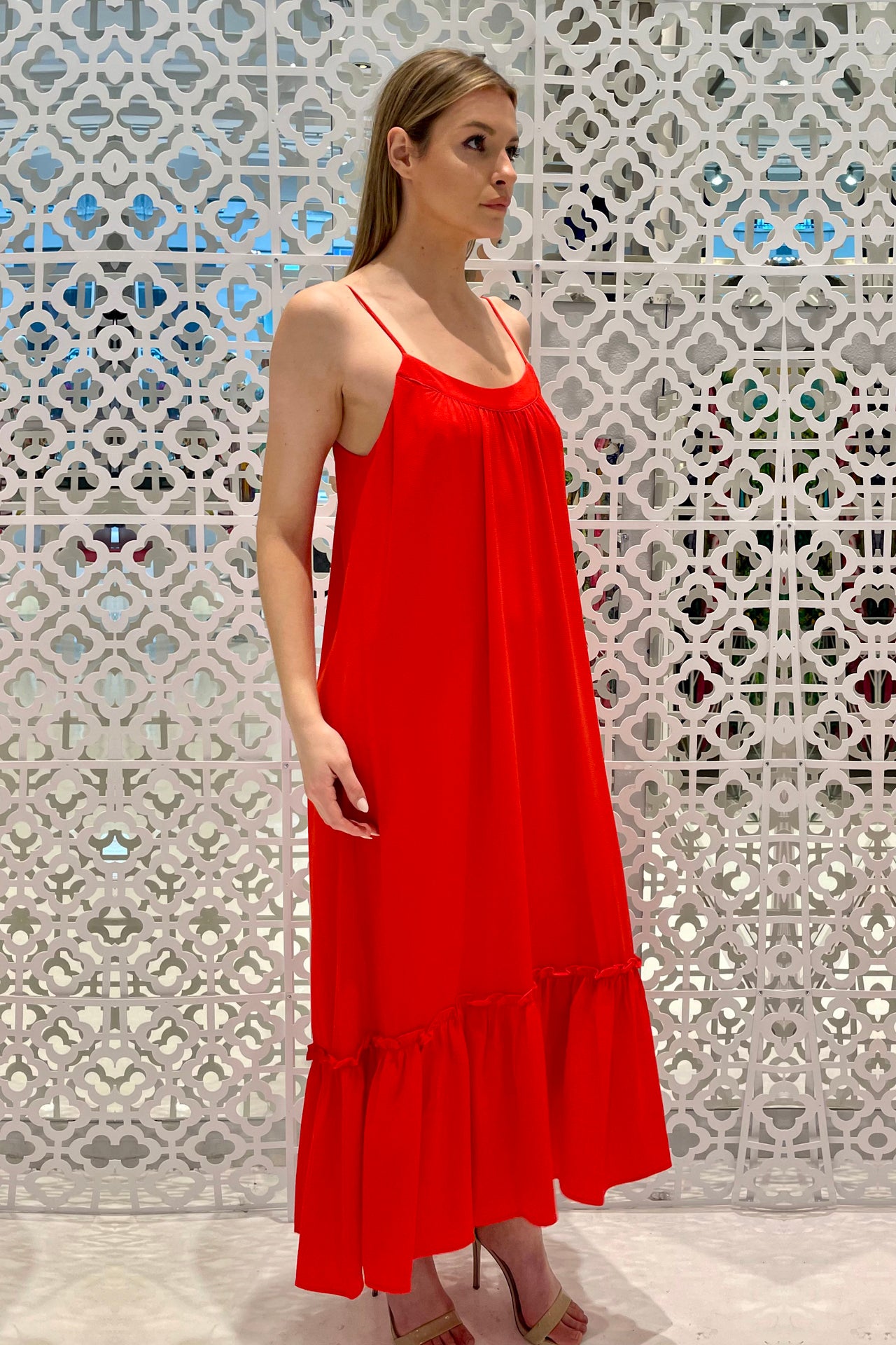 Stylish Midi Dress in Red