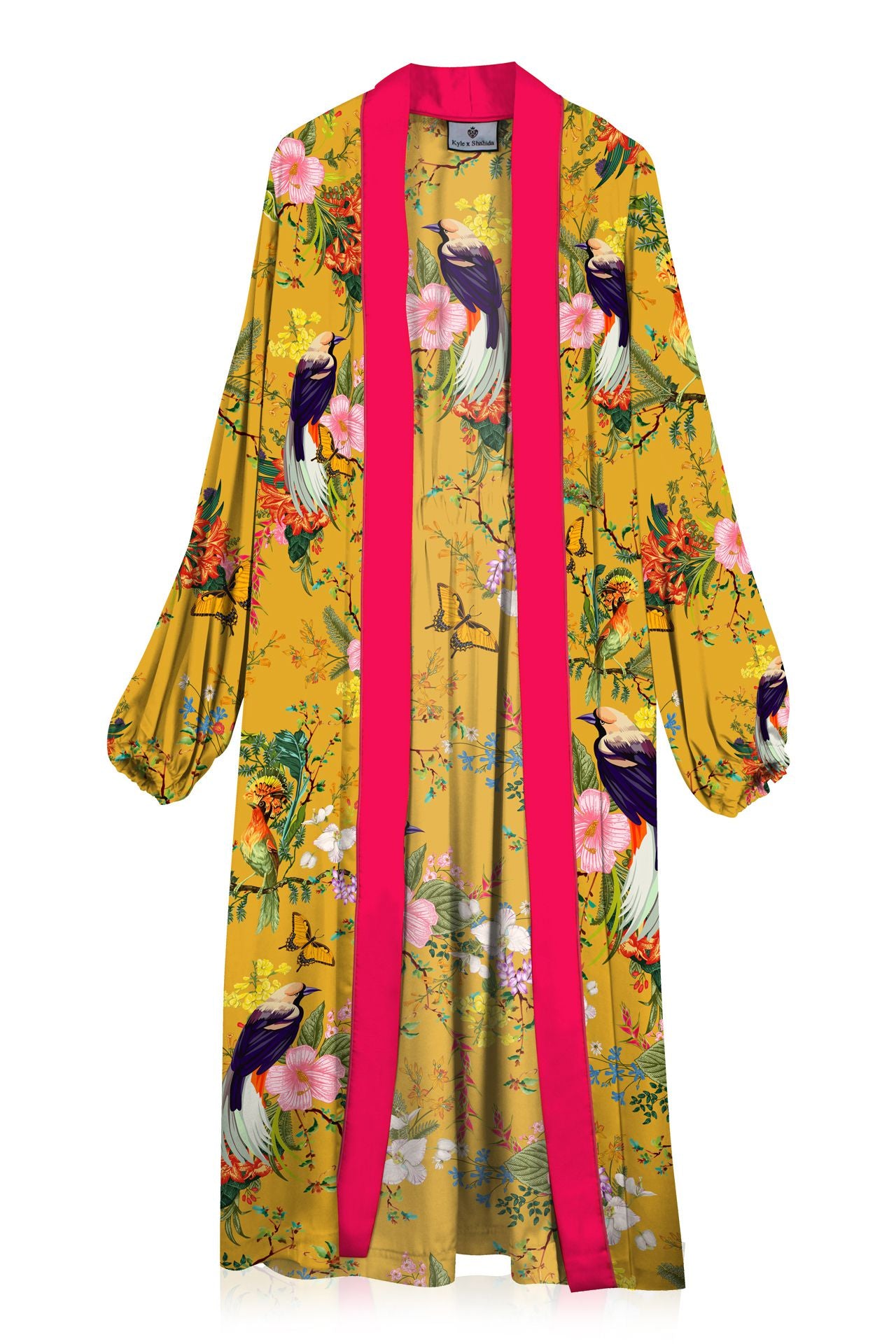Satin Floral Print Robe Jacket