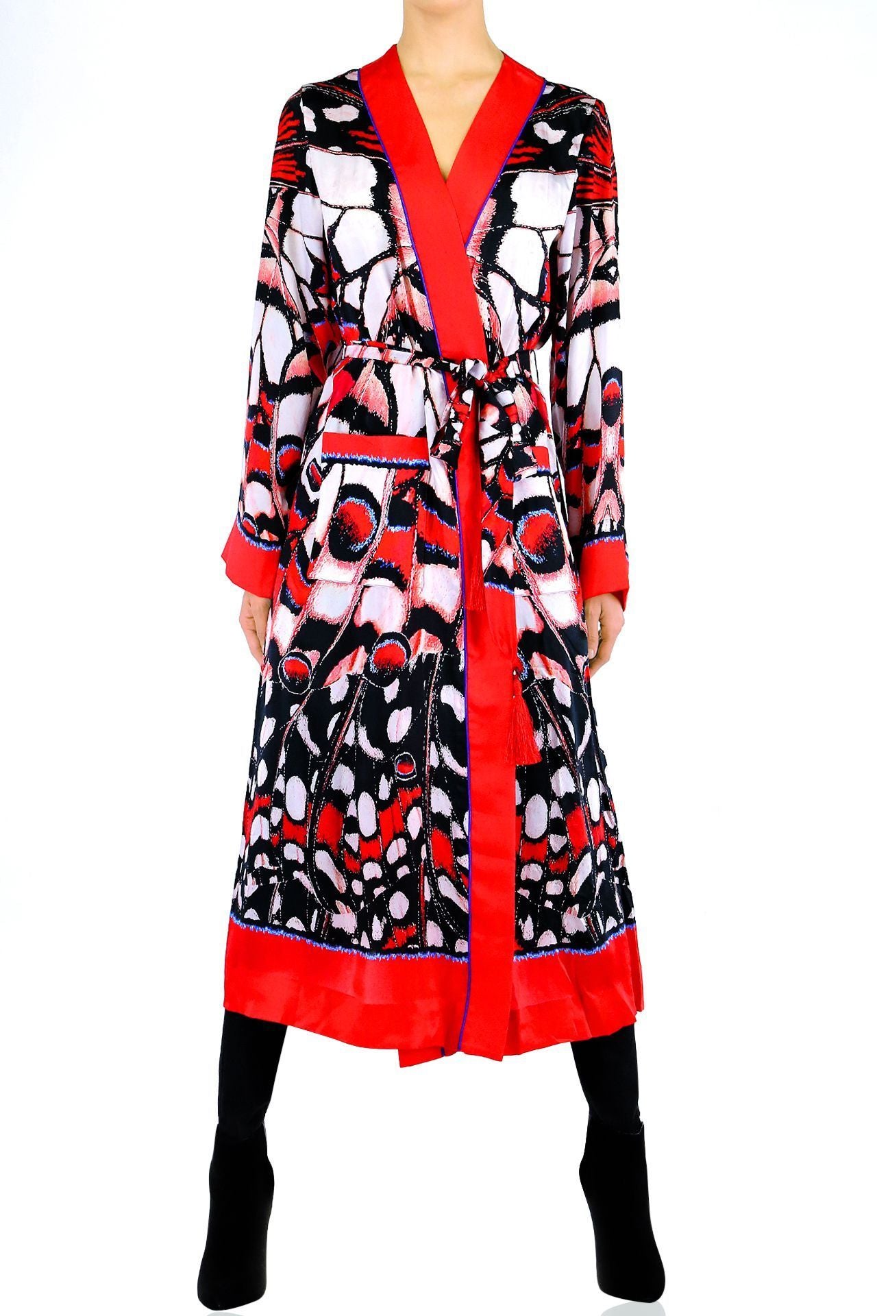 Butterfly Print Duster Robe