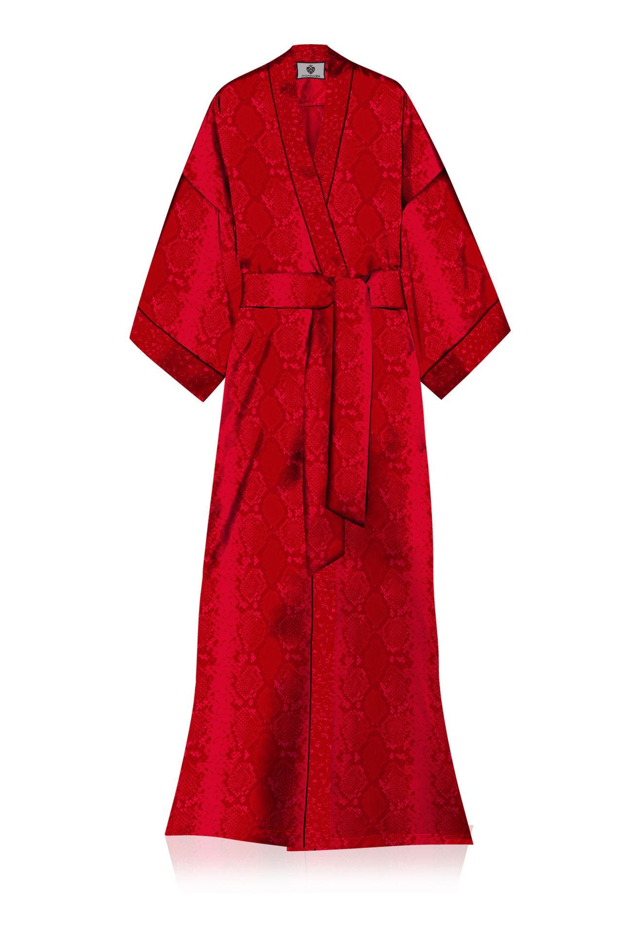 Made with Cupro Long Kimono Robe Dress in Blood Stone