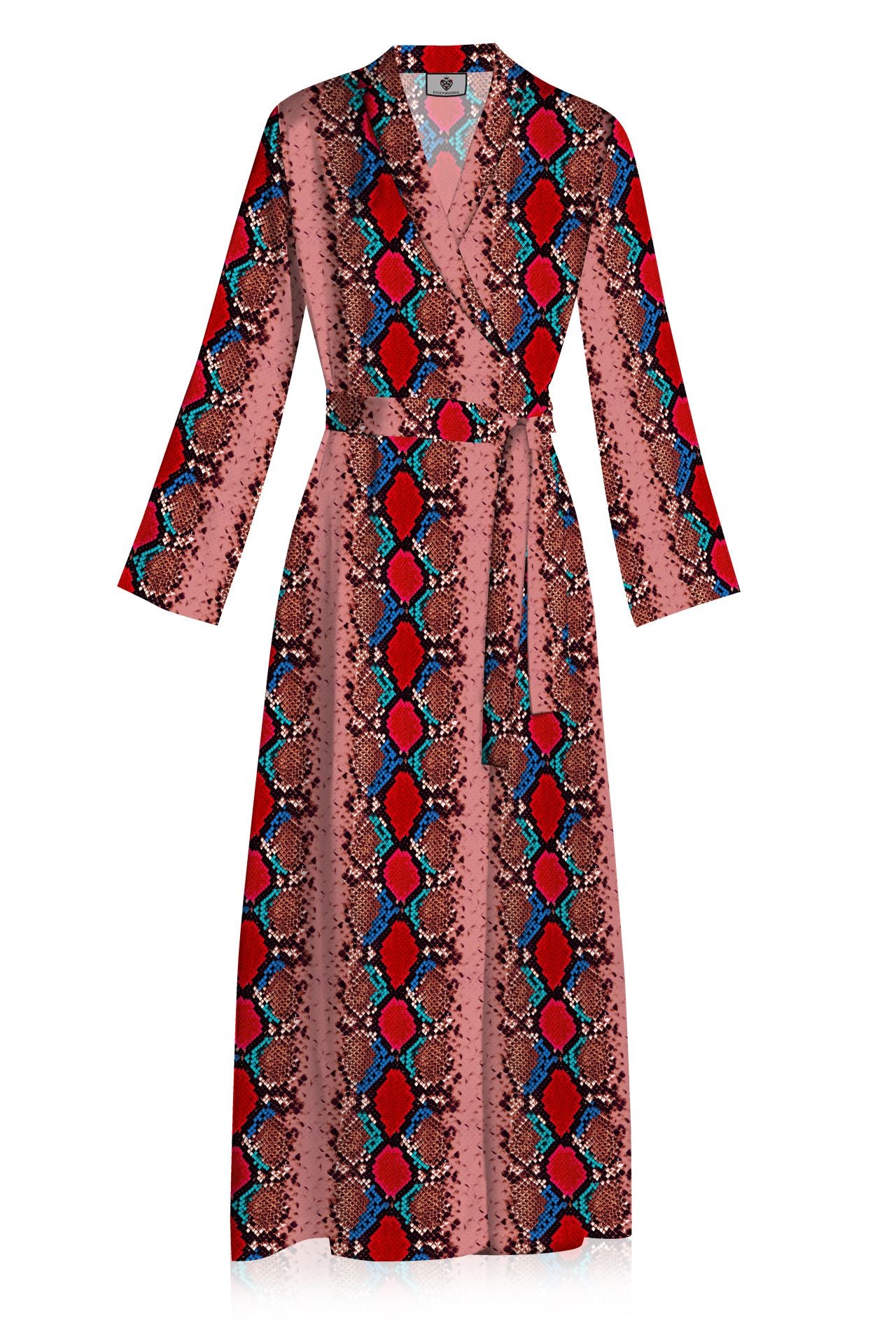 Blood Stone  Long Wrap Dress Made With Cupro