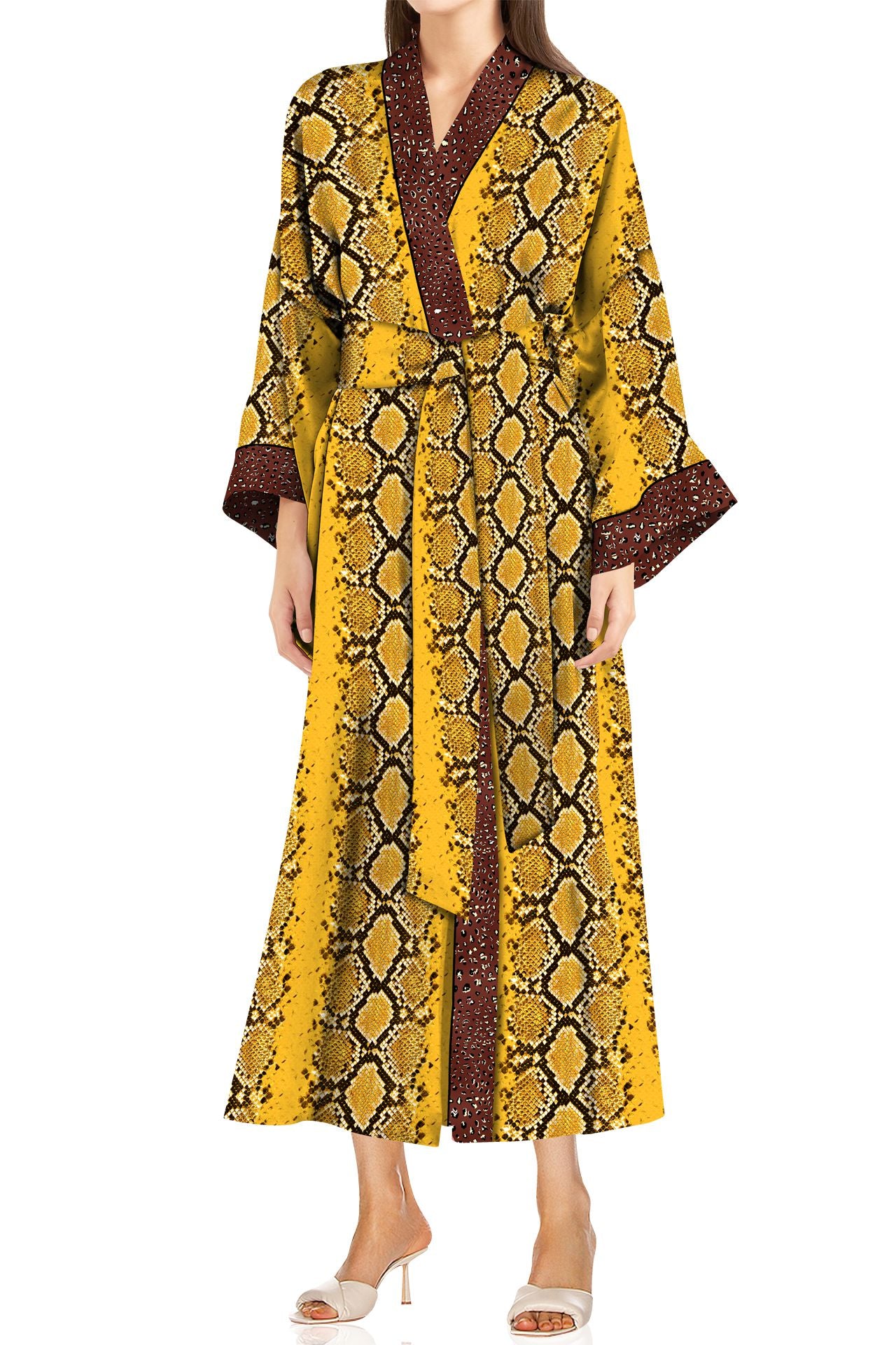 Made With Sustainable  Silk Midi Length Kimono Robe