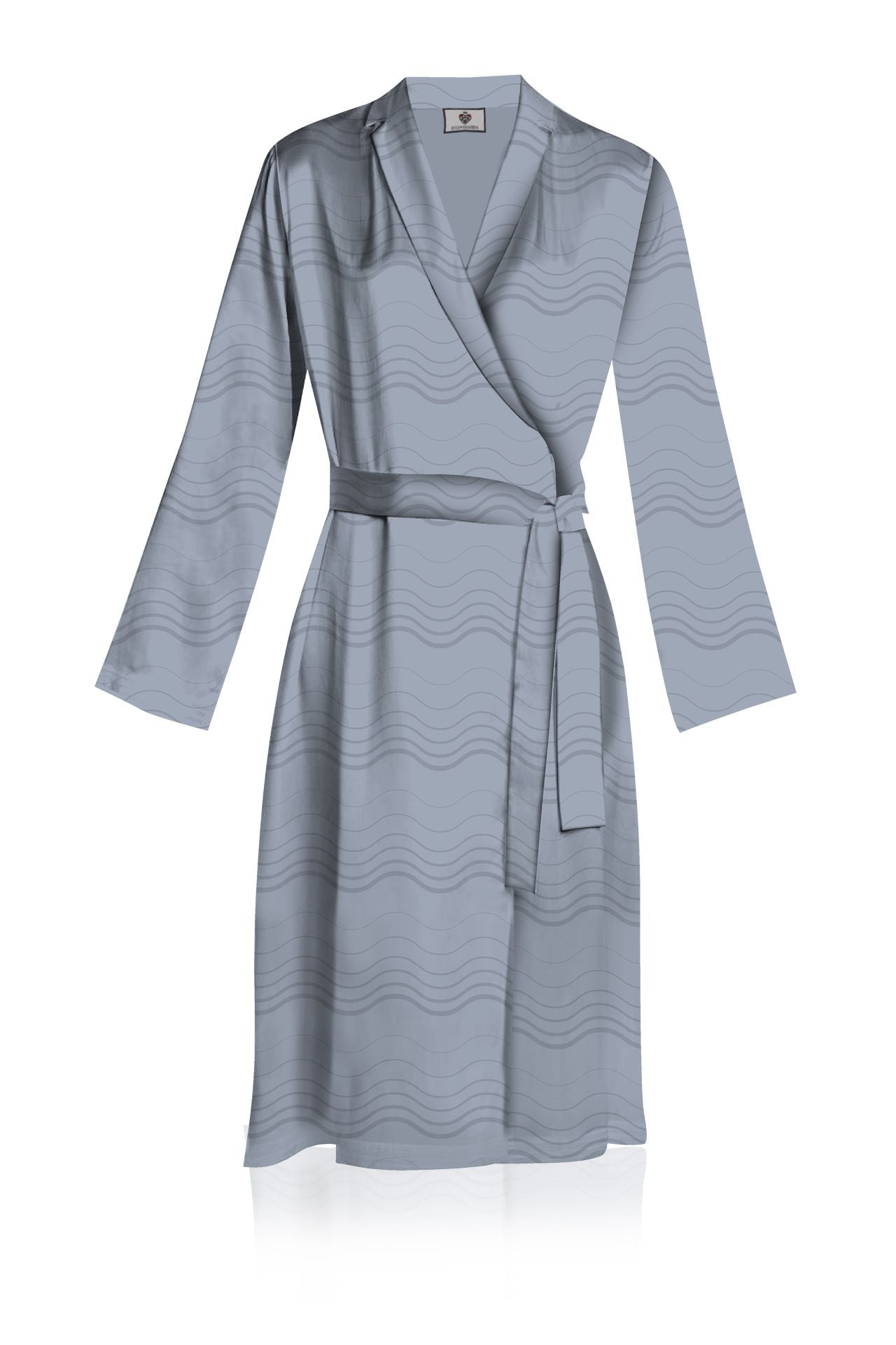 Midi Length Wrap Dress Made With Cupro Vegan Silk