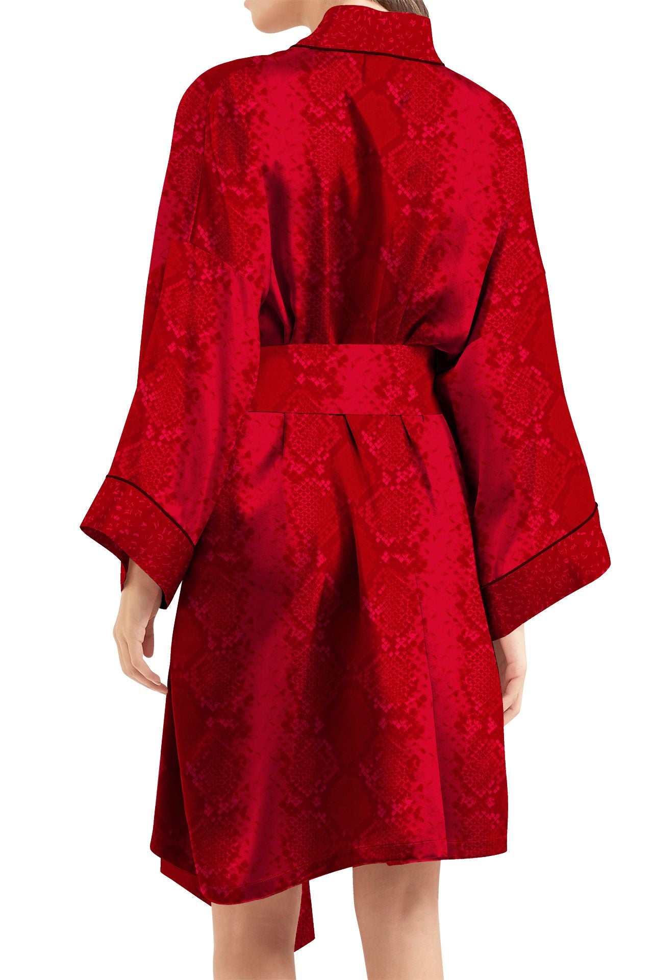 Cupro Vegan Silk Short Length Kimono Robe