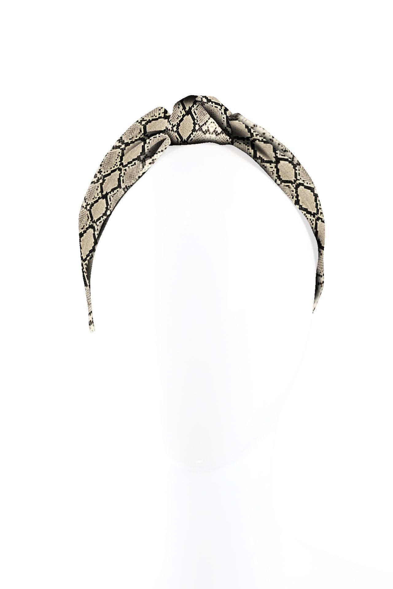 Snake Print Silk Blend Knotted Headband