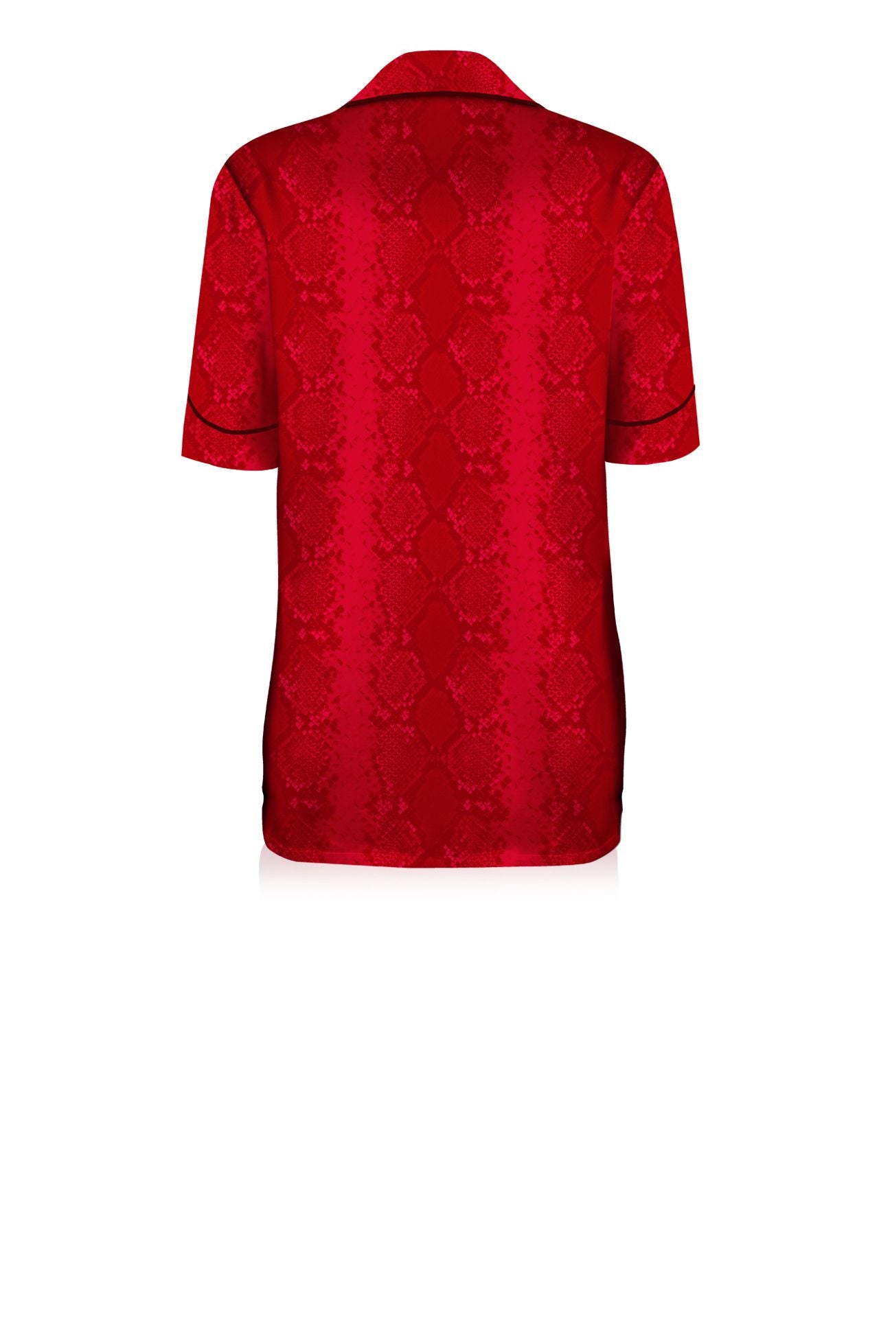 Vegan Silk  Half Sleeve Pajama Set in Blood Stone