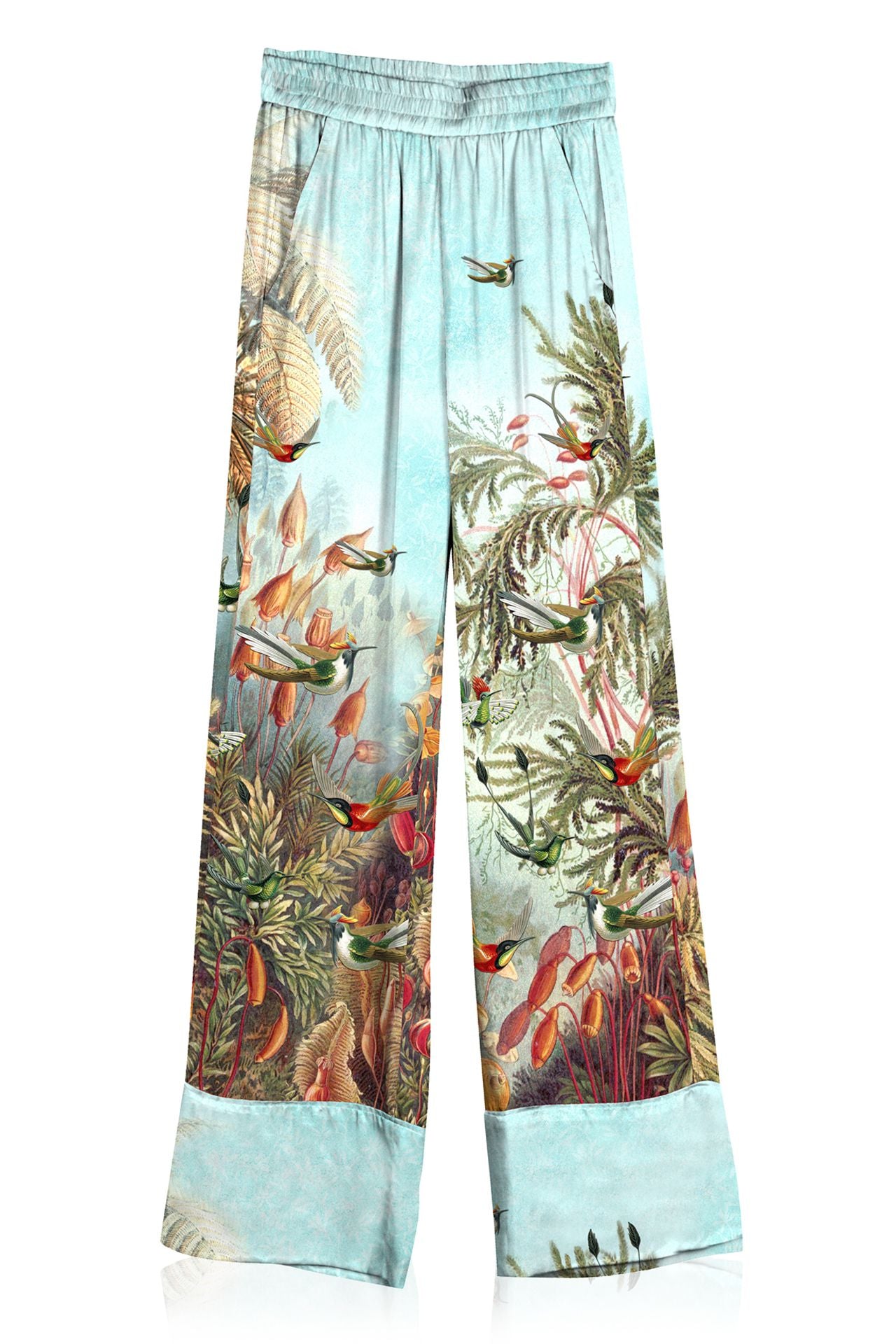Straight Silk Pant In Nature Print
