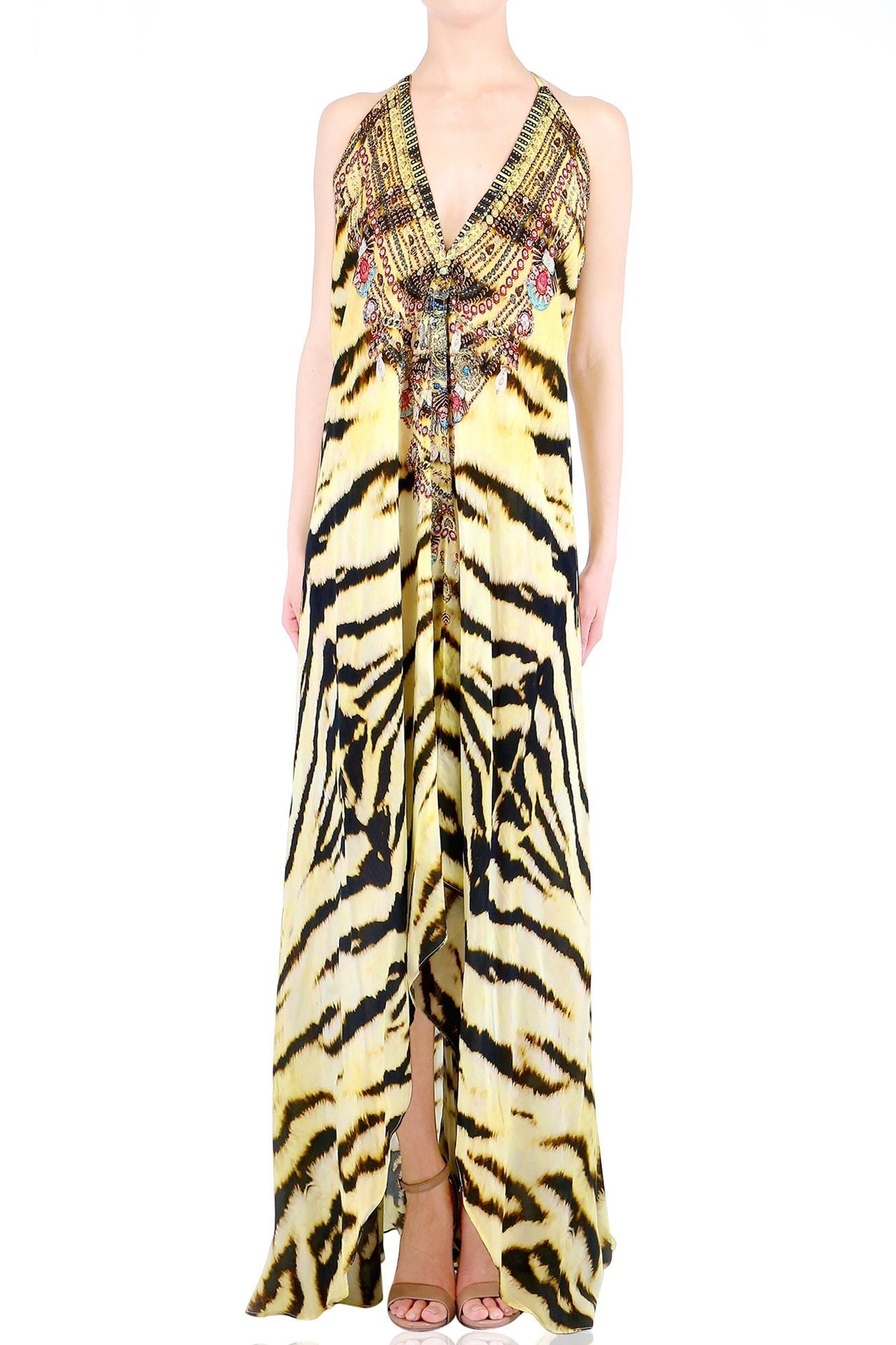 Animal Print Maxi Dress in Tiger Print