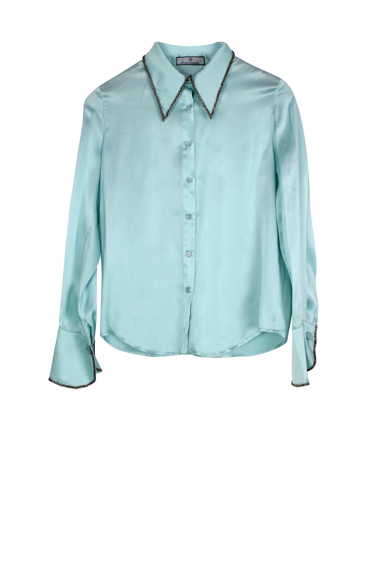Women-Designer-Button-Down-Shirt-In-Blue-By-Kyle-Richard