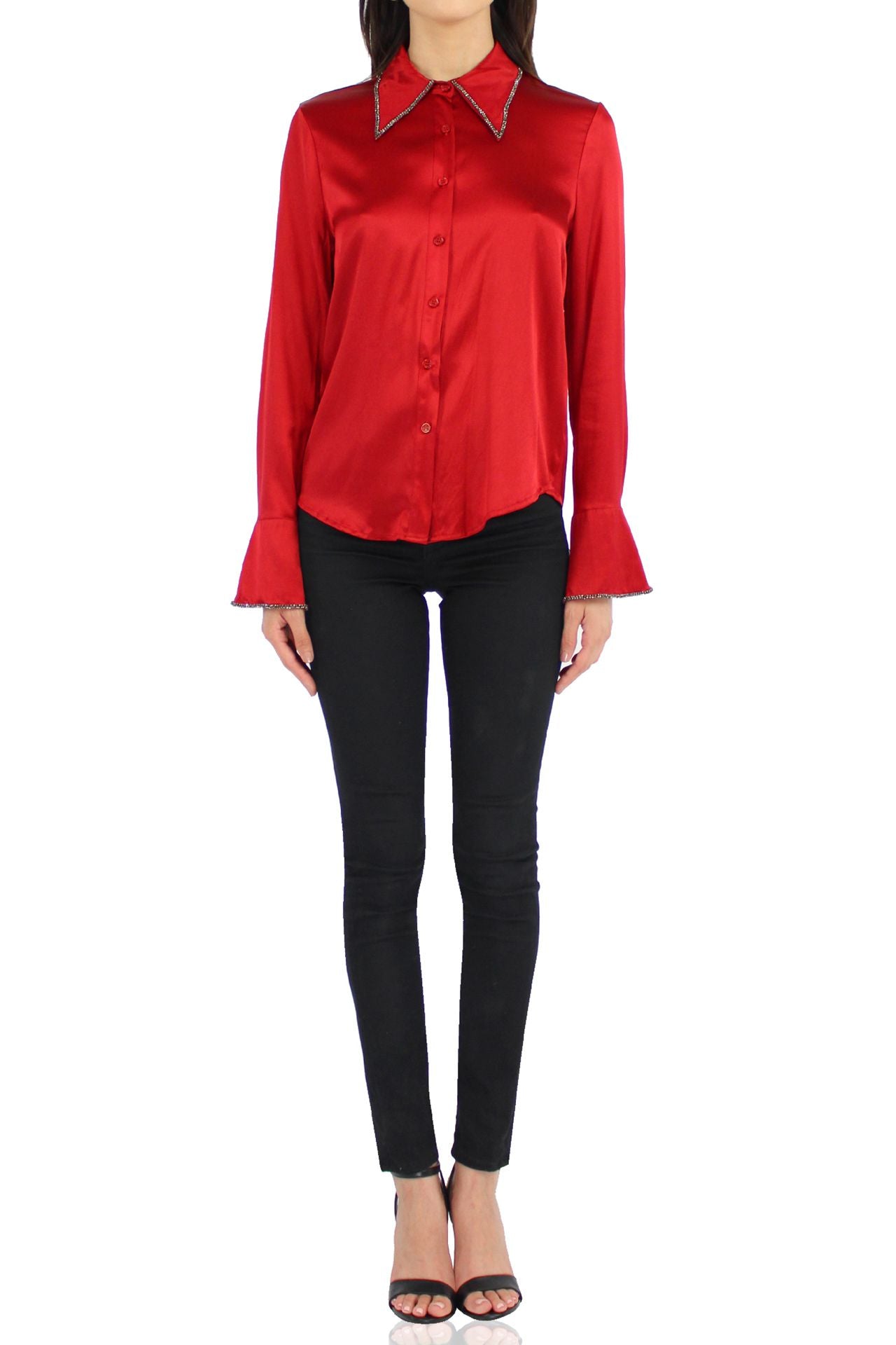 Women-Designer-Buttondown-Shirt-In-Red-By-Kyle-Richards